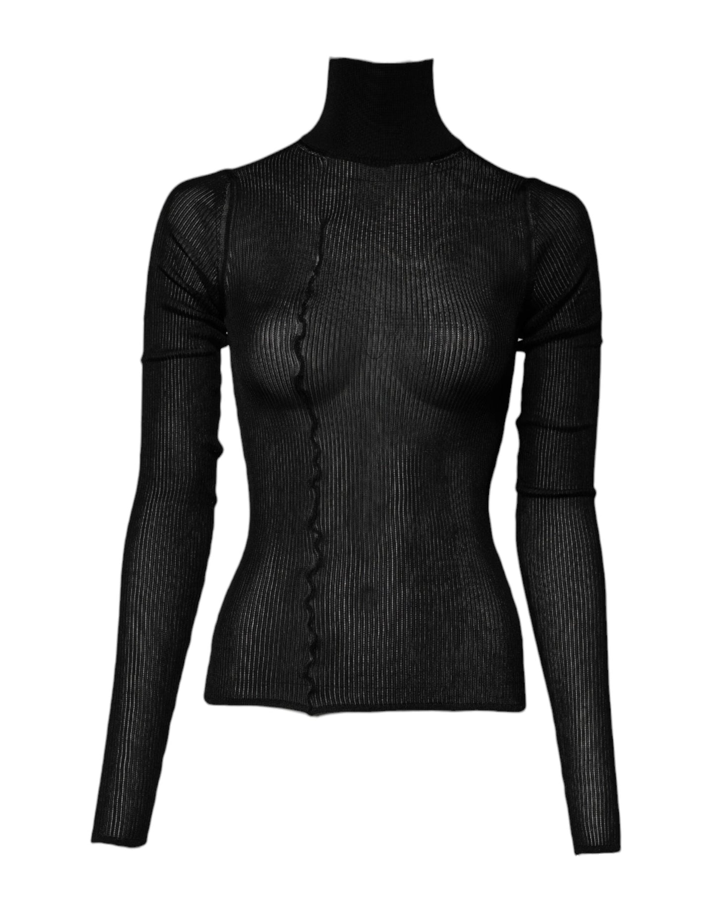 Dolce & Gabbana Black Knit Long Sleeves Turtleneck Slim Women's Top ()