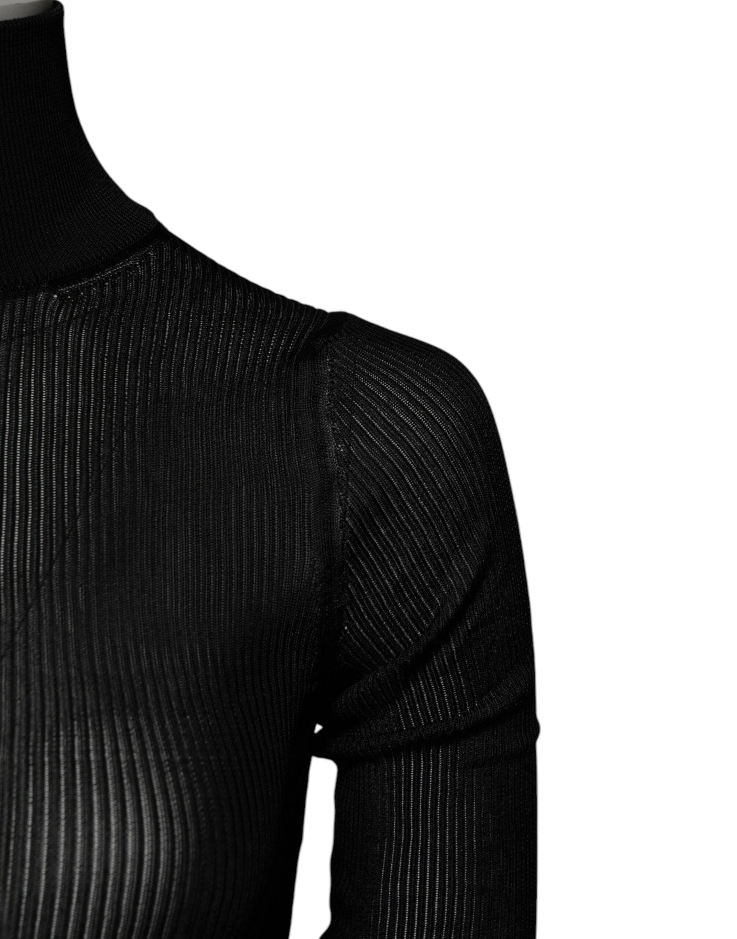 Dolce & Gabbana Black Knit Long Sleeves Turtleneck Slim Women's Top ()