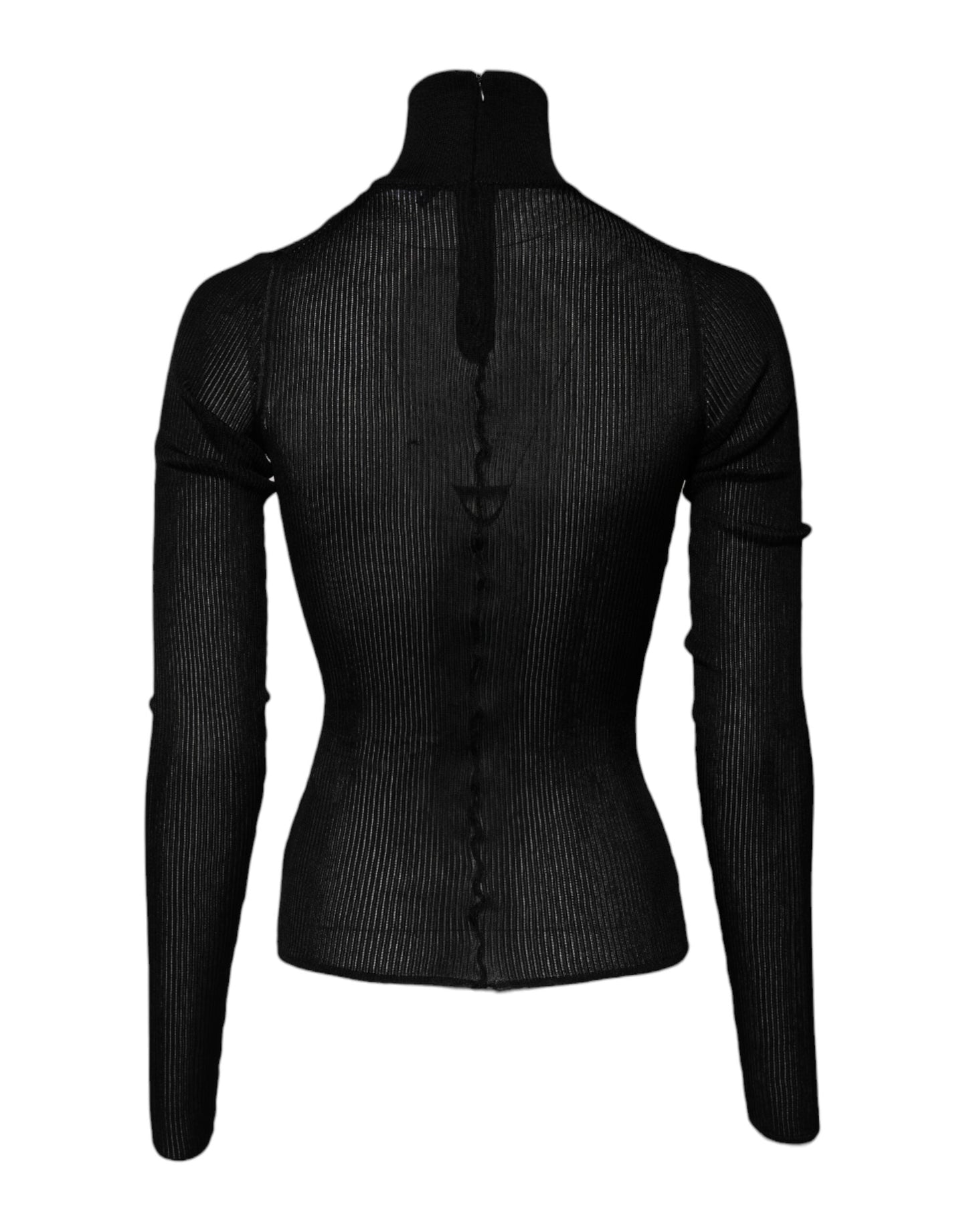 Dolce & Gabbana Black Knit Long Sleeves Turtleneck Slim Women's Top ()