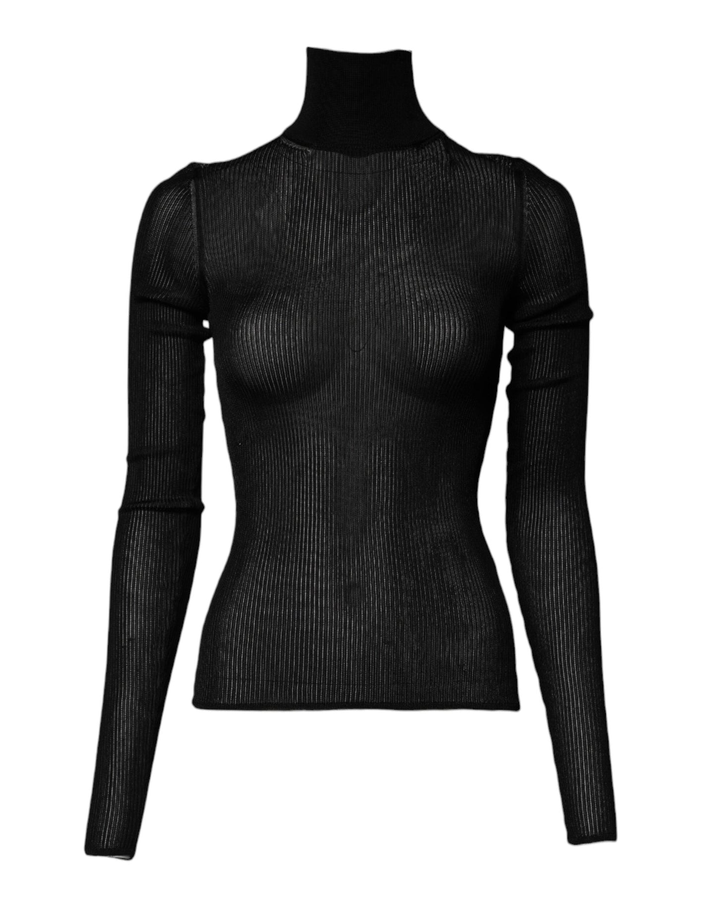 Dolce & Gabbana Black Knit Long Sleeves Turtleneck Slim Women's Top ()