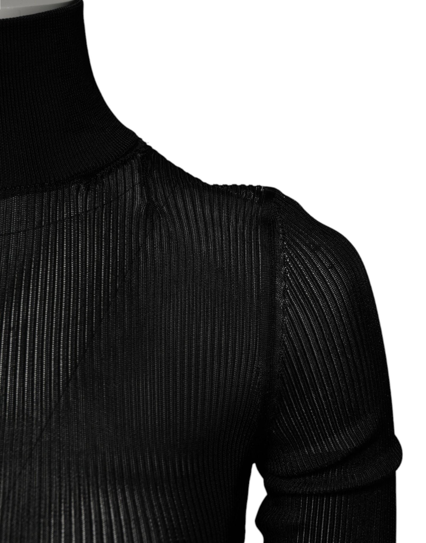 Dolce & Gabbana Black Knit Long Sleeves Turtleneck Slim Women's Top ()