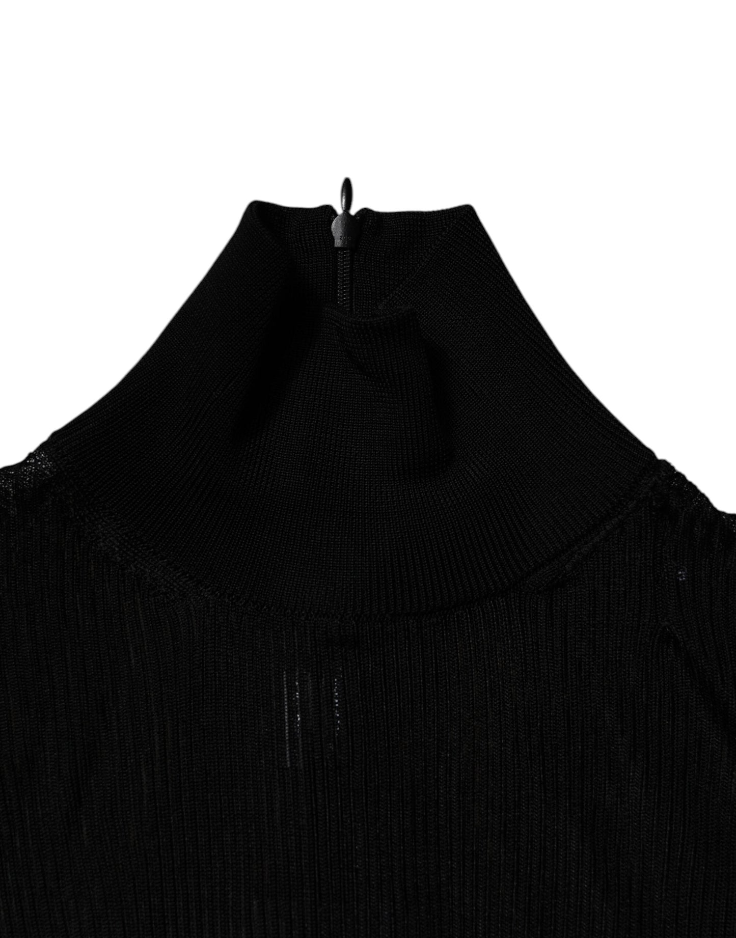 Dolce & Gabbana Black Knit Long Sleeves Turtleneck Slim Women's Top ()