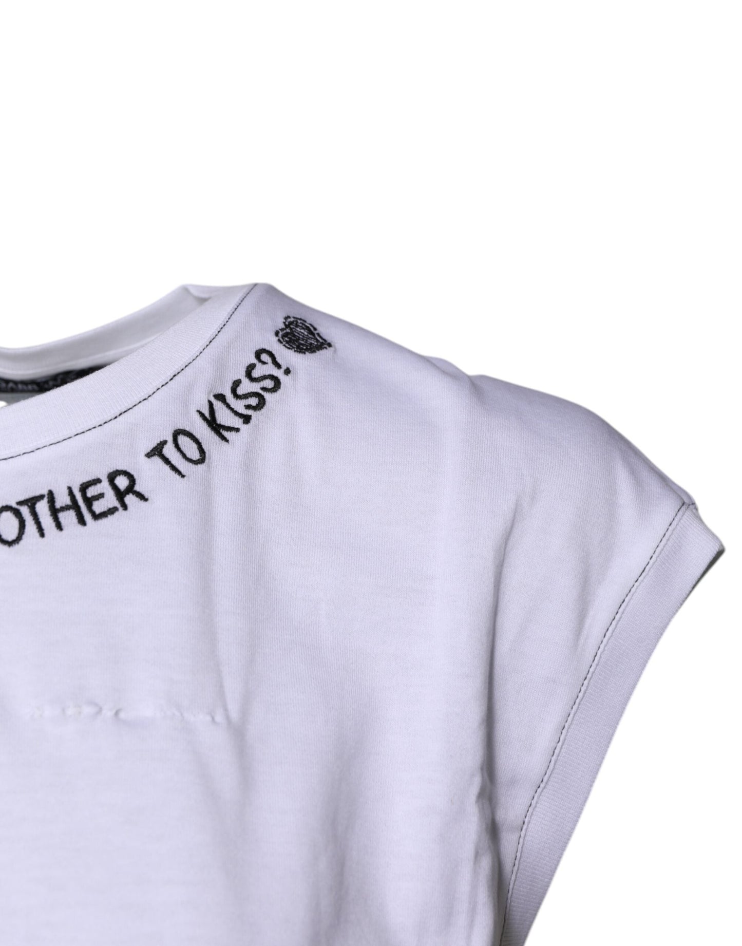 Dolce & Gabbana White Cotton Sleeveless Printed Tank Women's T-shirt ()