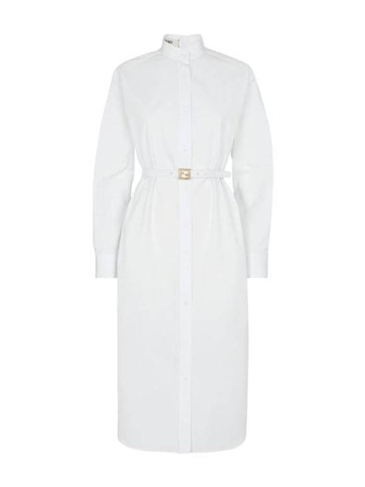 Fendi Cotton Poplin Midi Dress White