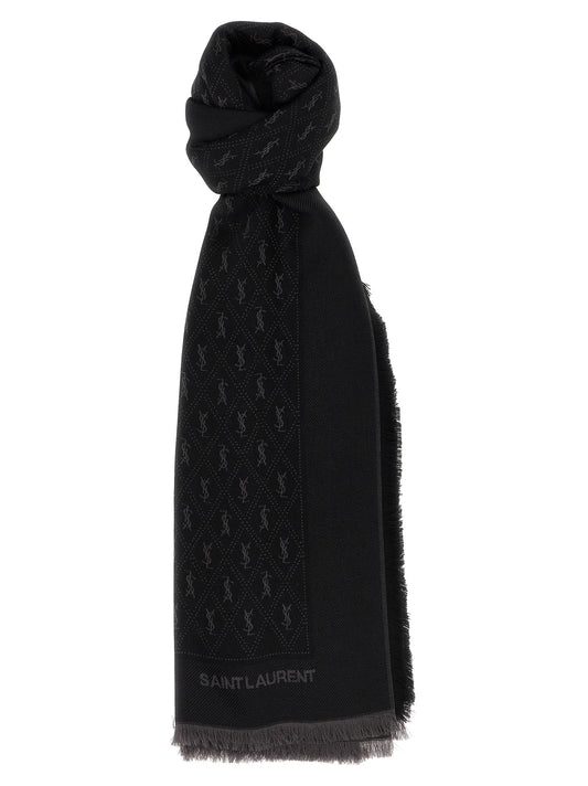 Saint Laurent Men Ysl Monogram Scarf
