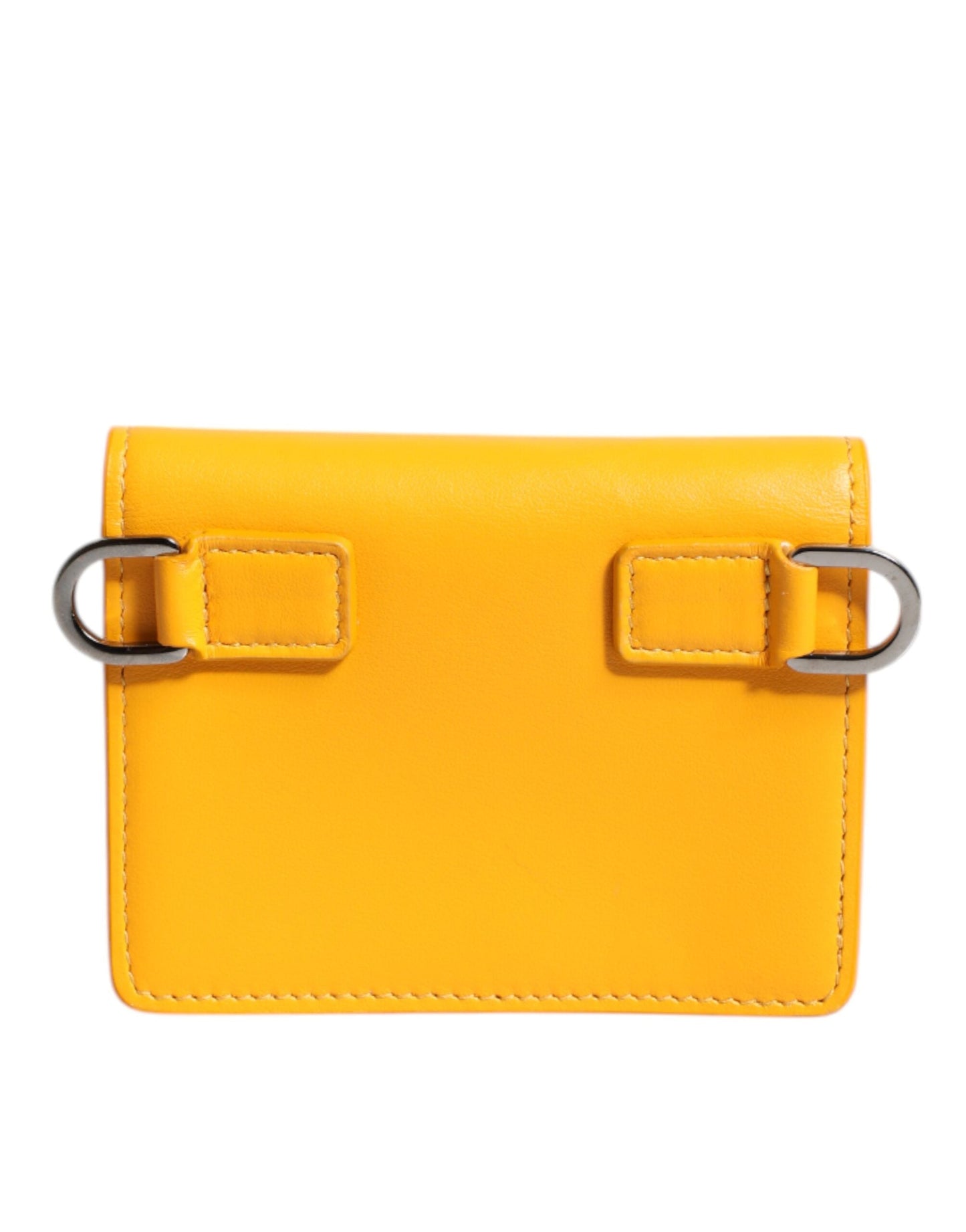 Dolce & Gabbana Yellow Leather Bifold Card Holder Crossbody Men's Bag ()