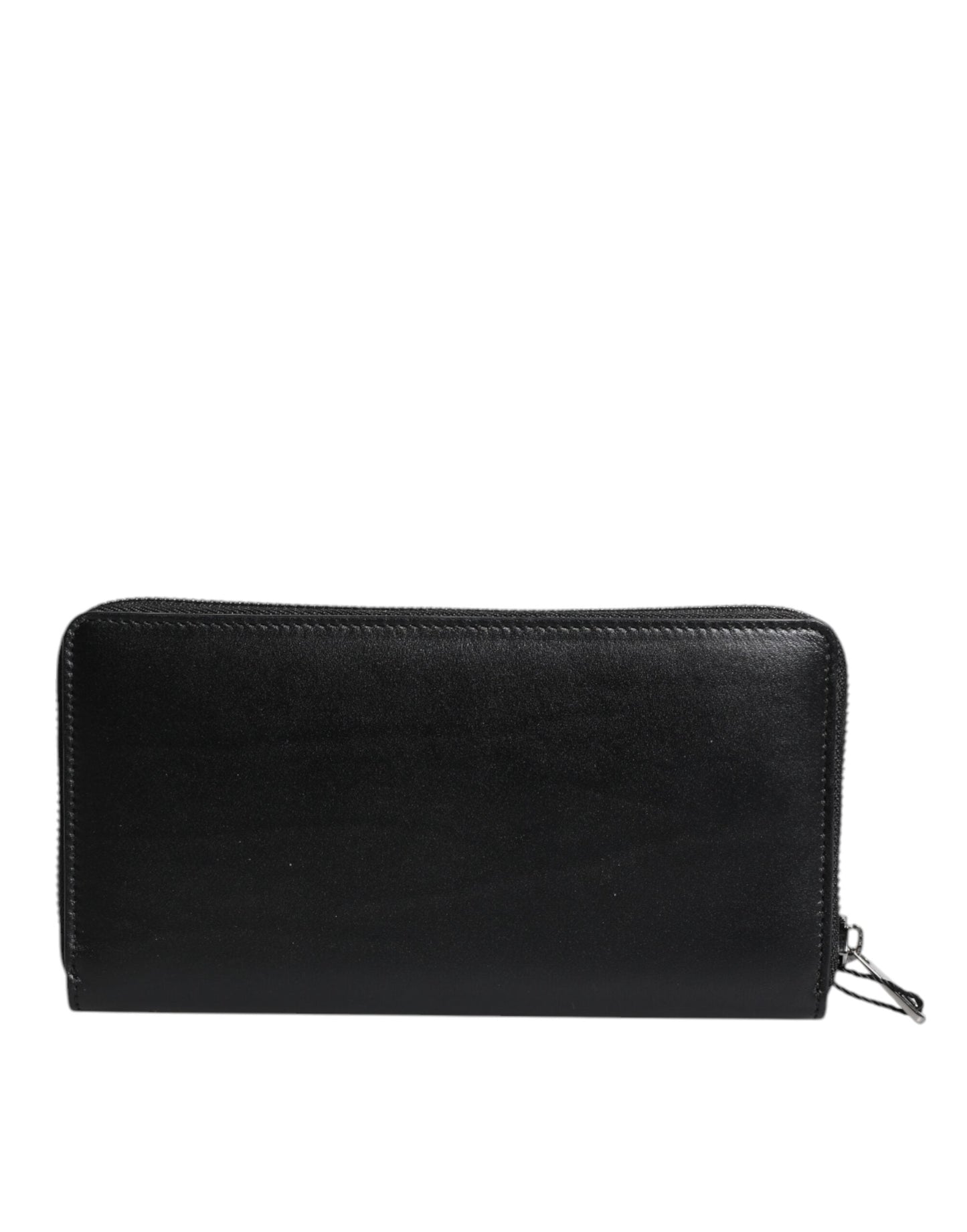 Dolce & Gabbana Black Leather Logo Plaque Zip Around Continental Men's Wallet ()