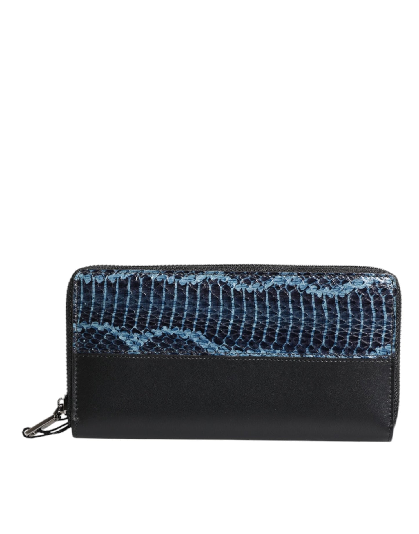 Dolce & Gabbana Black Blue Exotic Leather Embossed Continental Men's Wallet ()