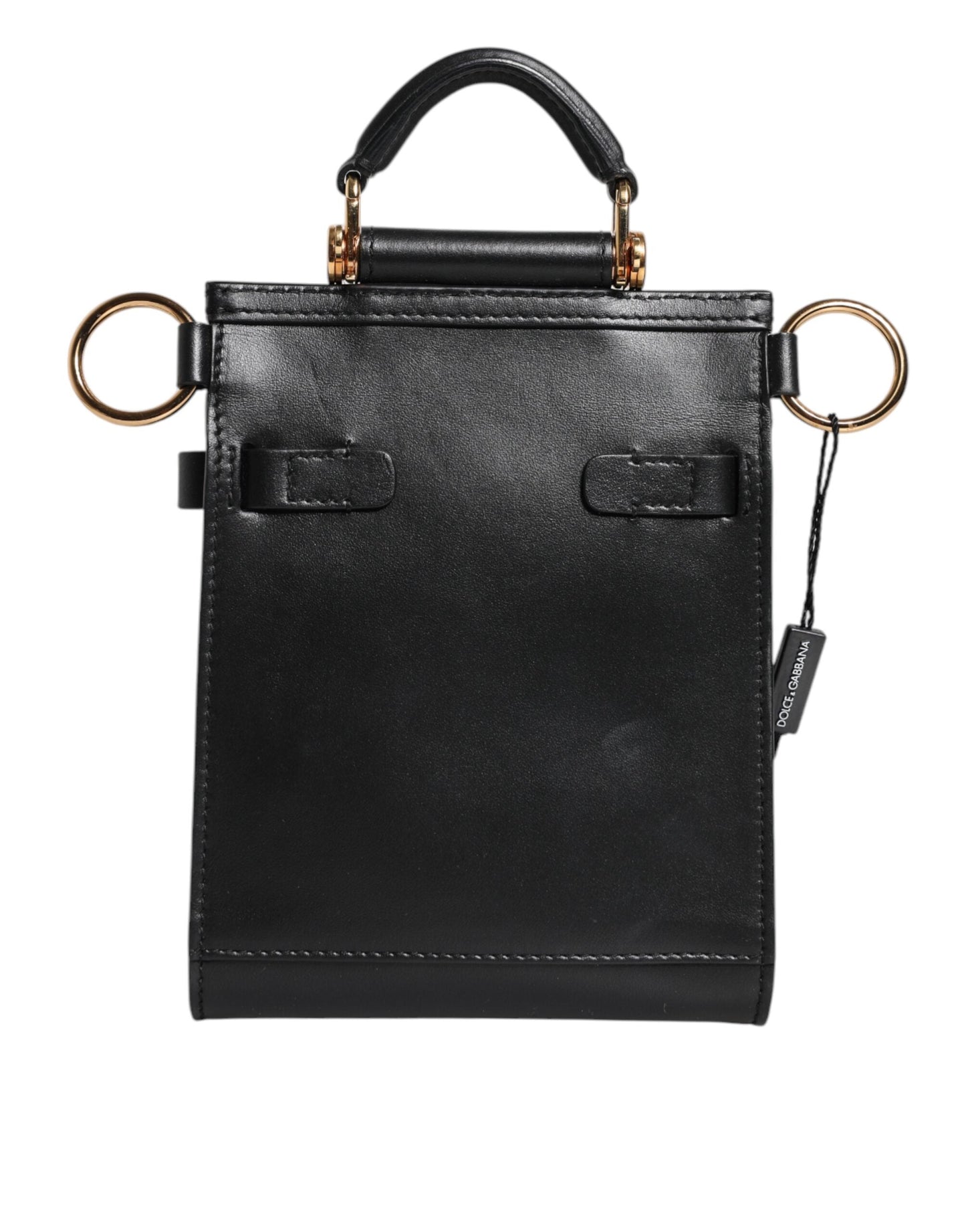 Dolce & Gabbana Black Calfskin Leather Logo Plaque Mini Women's Bag ()