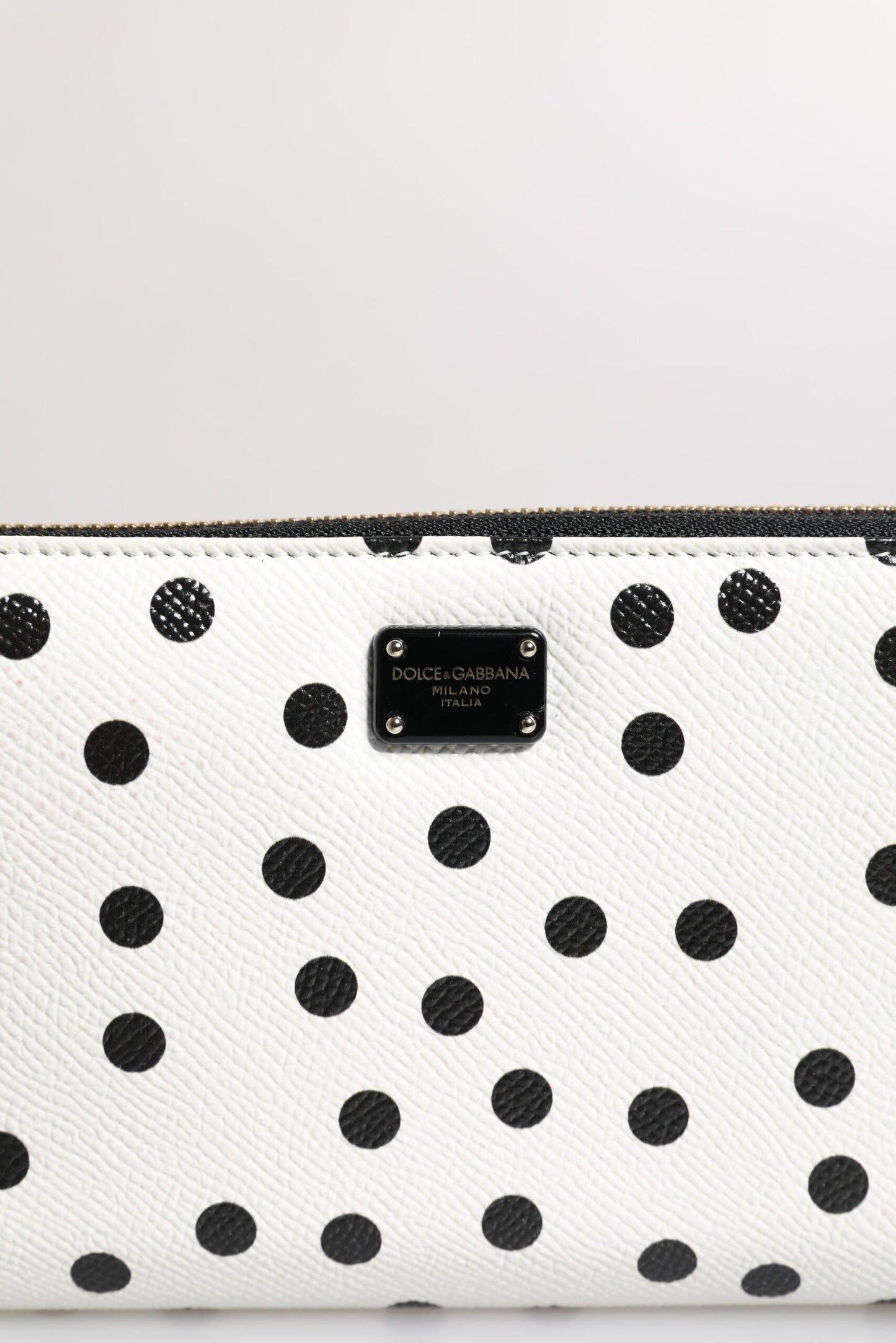 Dolce & Gabbana White Black Striped Leather Zip Around Continental Women's Wallet ()