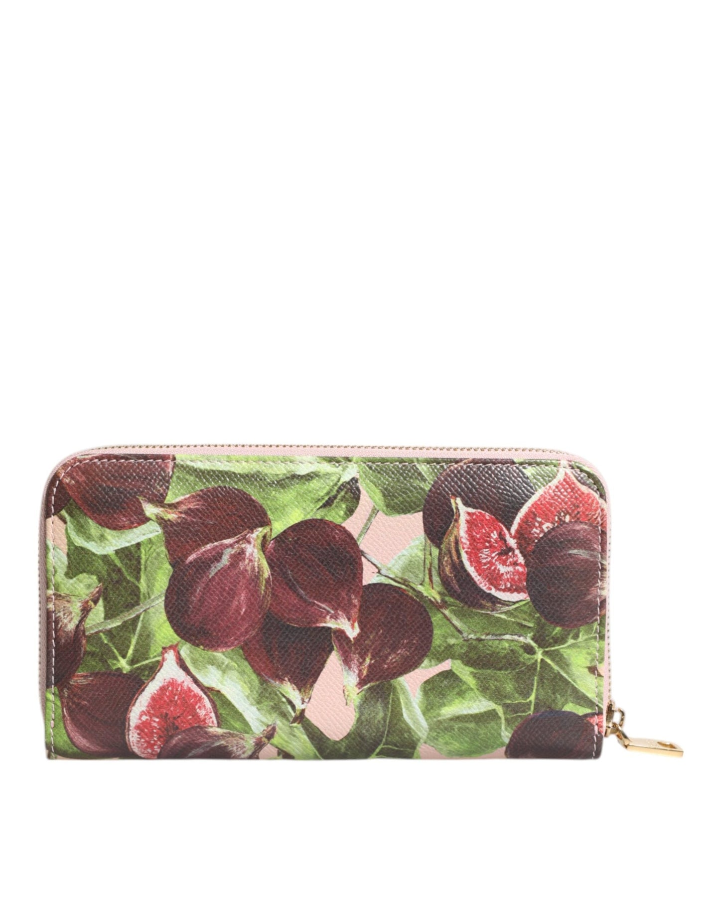 Dolce & Gabbana Multicolor Fig Fruit Dauphine Leather Zip Around Continental Women's Wallet