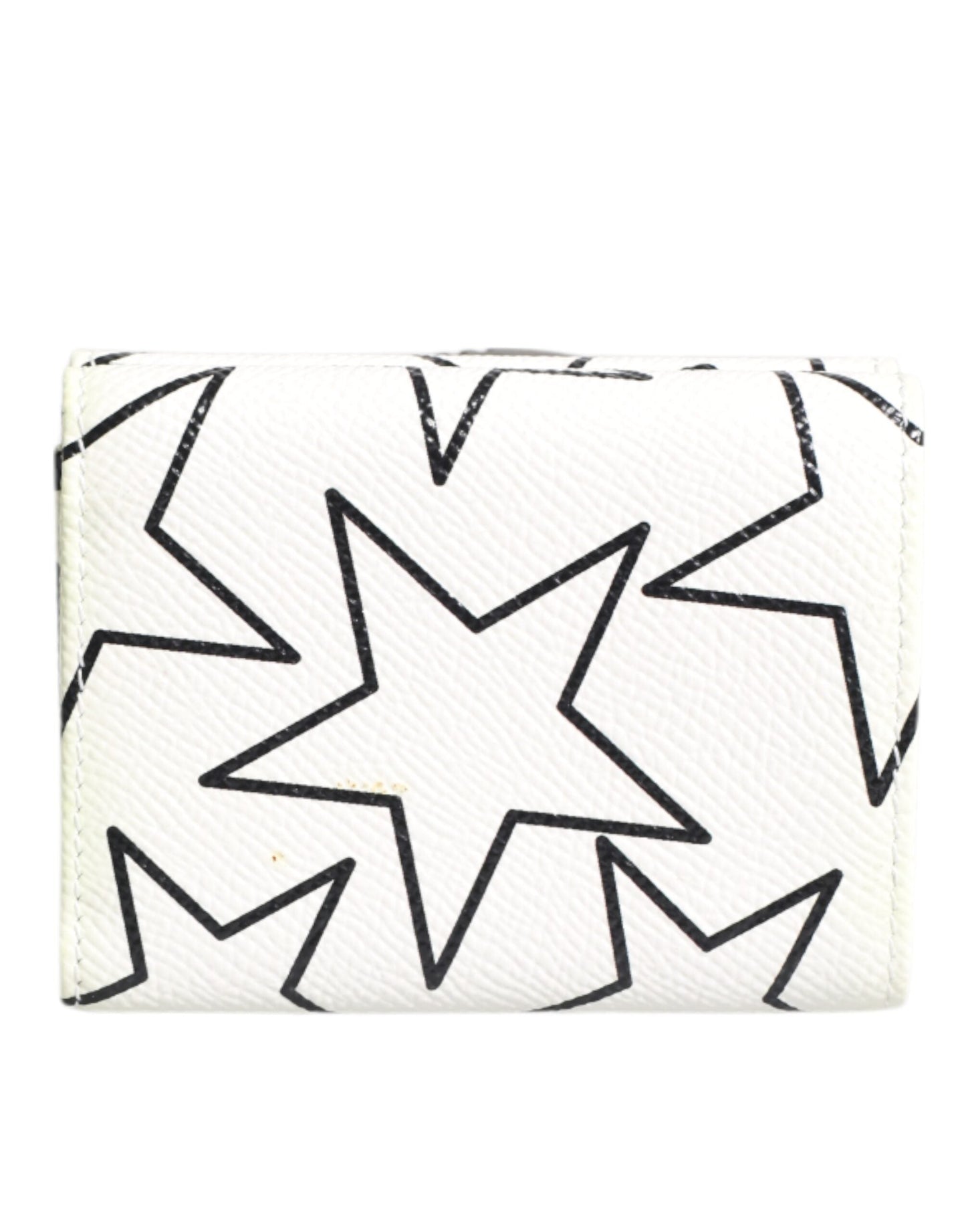 Dolce & Gabbana White Leather Trifold DG Star Print Card Holder Women's Wallet ()