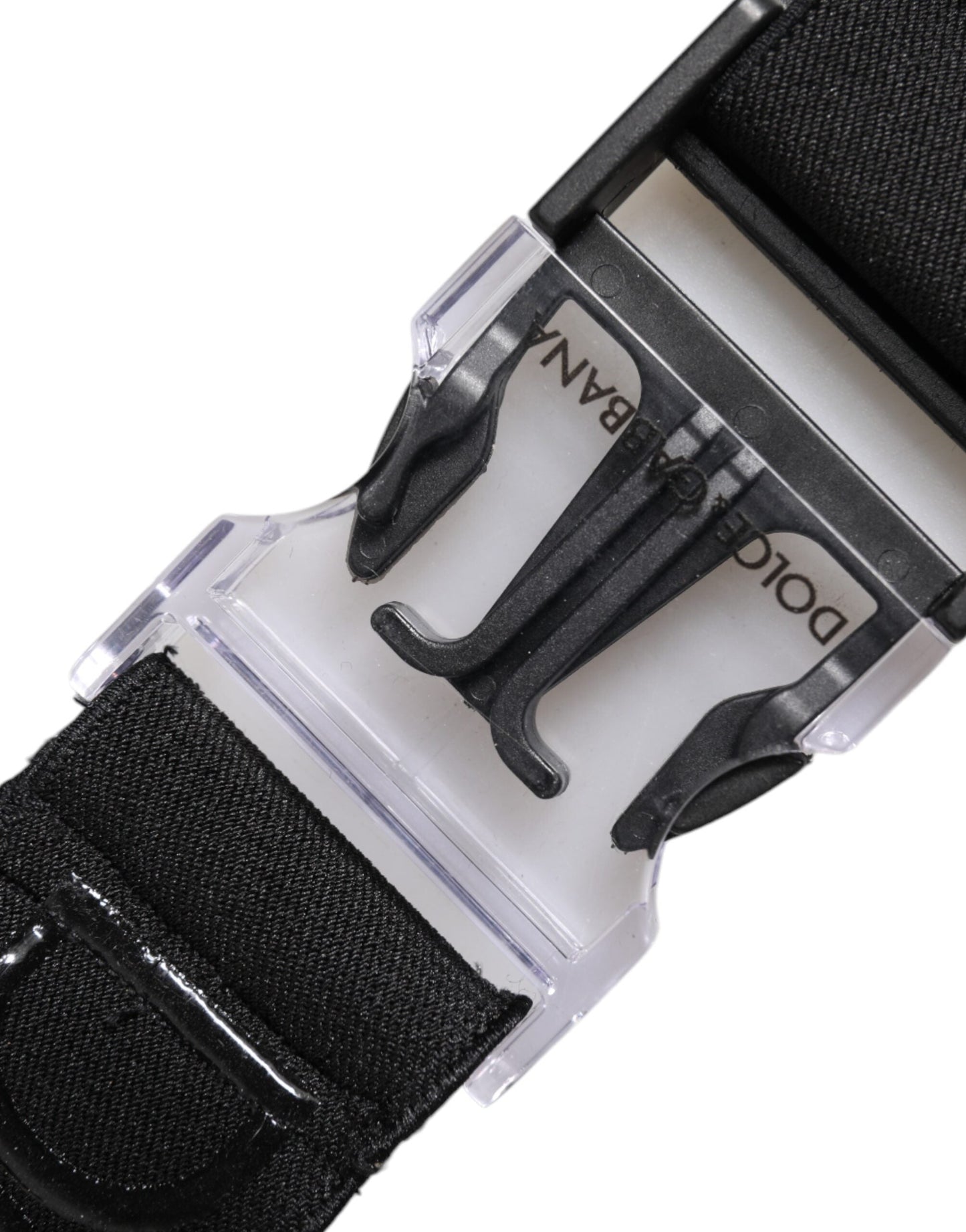 Dolce & Gabbana Black Stretch Polyester Rubberised DG Logo Men's Keychain