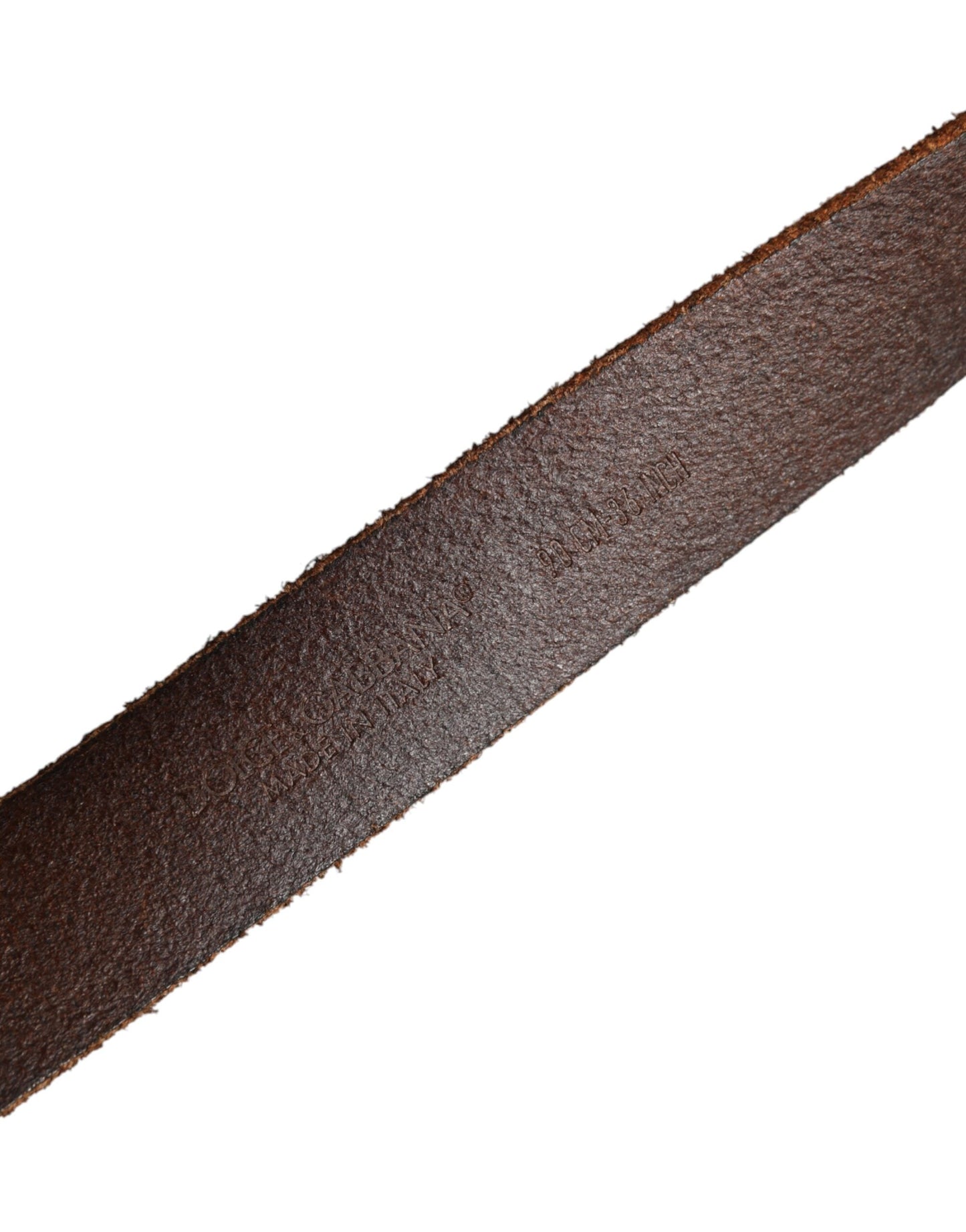Dolce & Gabbana Brown Leather Gold Tone Metal Buckle Men's Belt ()
