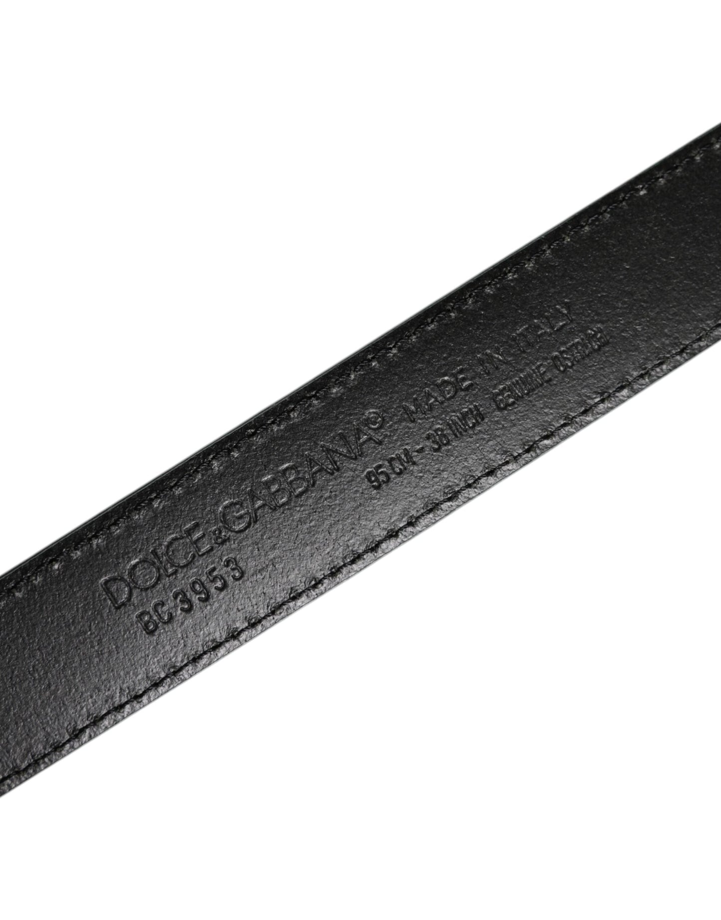 Dolce & Gabbana Green Leather Silver Tone Metal Buckle Men's Belt