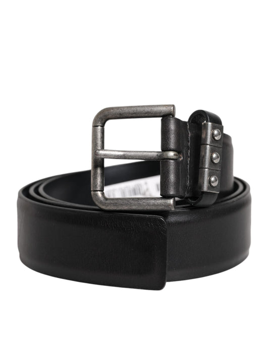 Dolce & Gabbana Black Leather Metal Buckle Classic Men's Belt ()