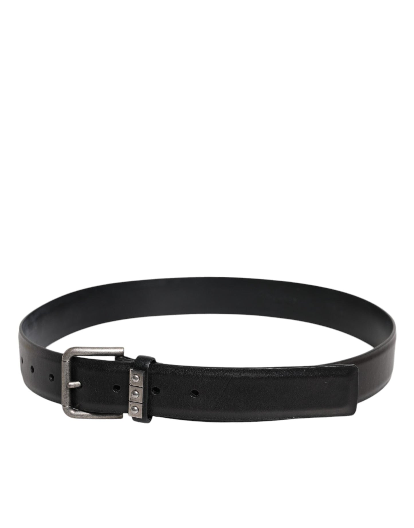 Dolce & Gabbana Black Leather Metal Buckle Classic Men's Belt ()