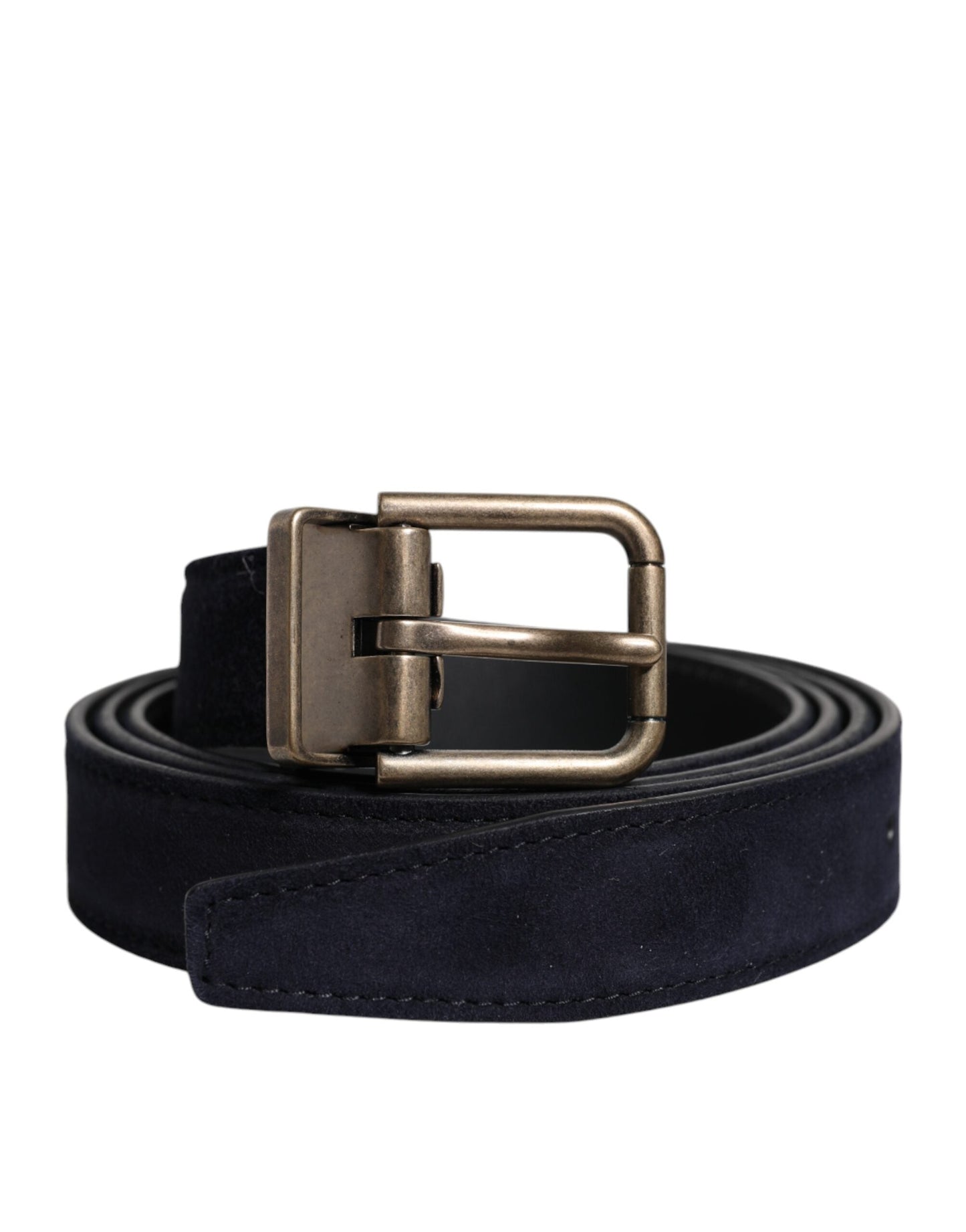 Dolce & Gabbana Black Goat Leather Metal Buckle Classic Men's Belt