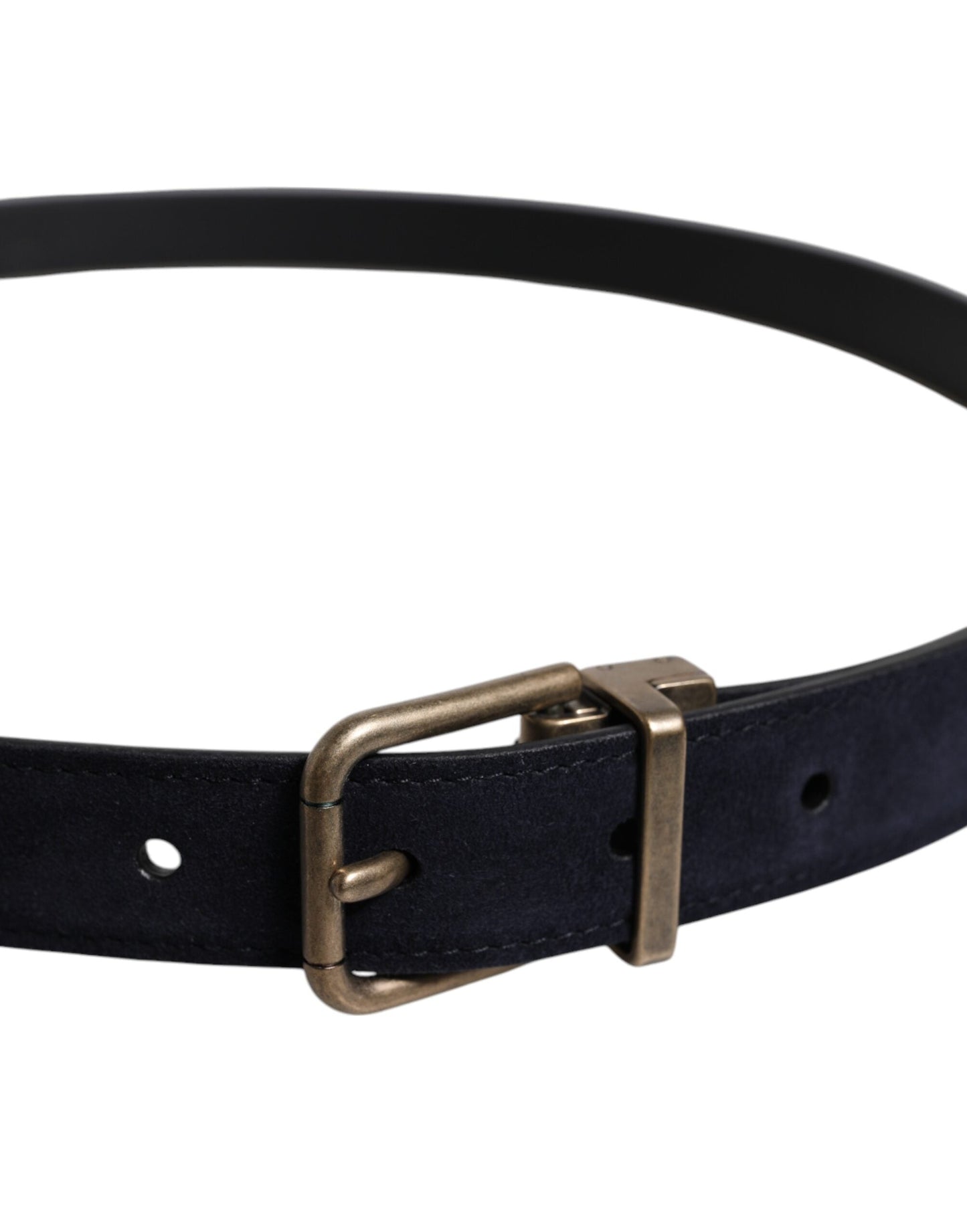 Dolce & Gabbana Black Goat Leather Metal Buckle Classic Men's Belt
