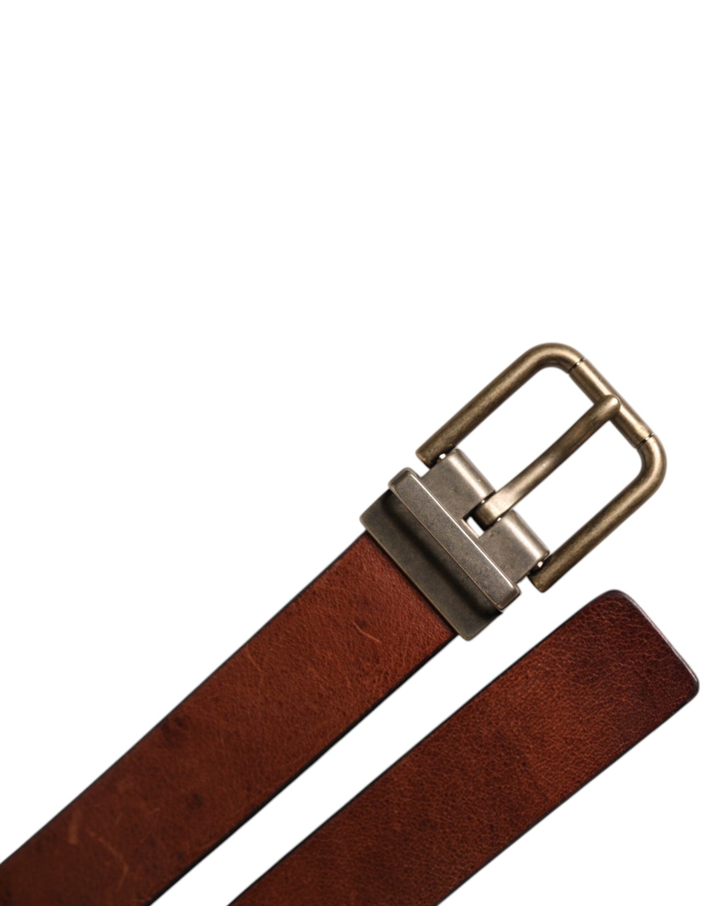 Dolce & Gabbana Brown Leather Metal Buckle Classic Men's Belt ()