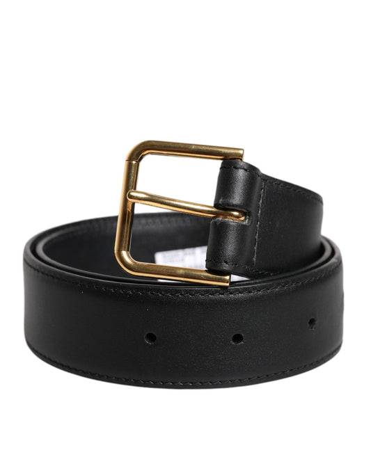 Dolce & Gabbana Black Leather Metal Buckle Classic Women's Belt
