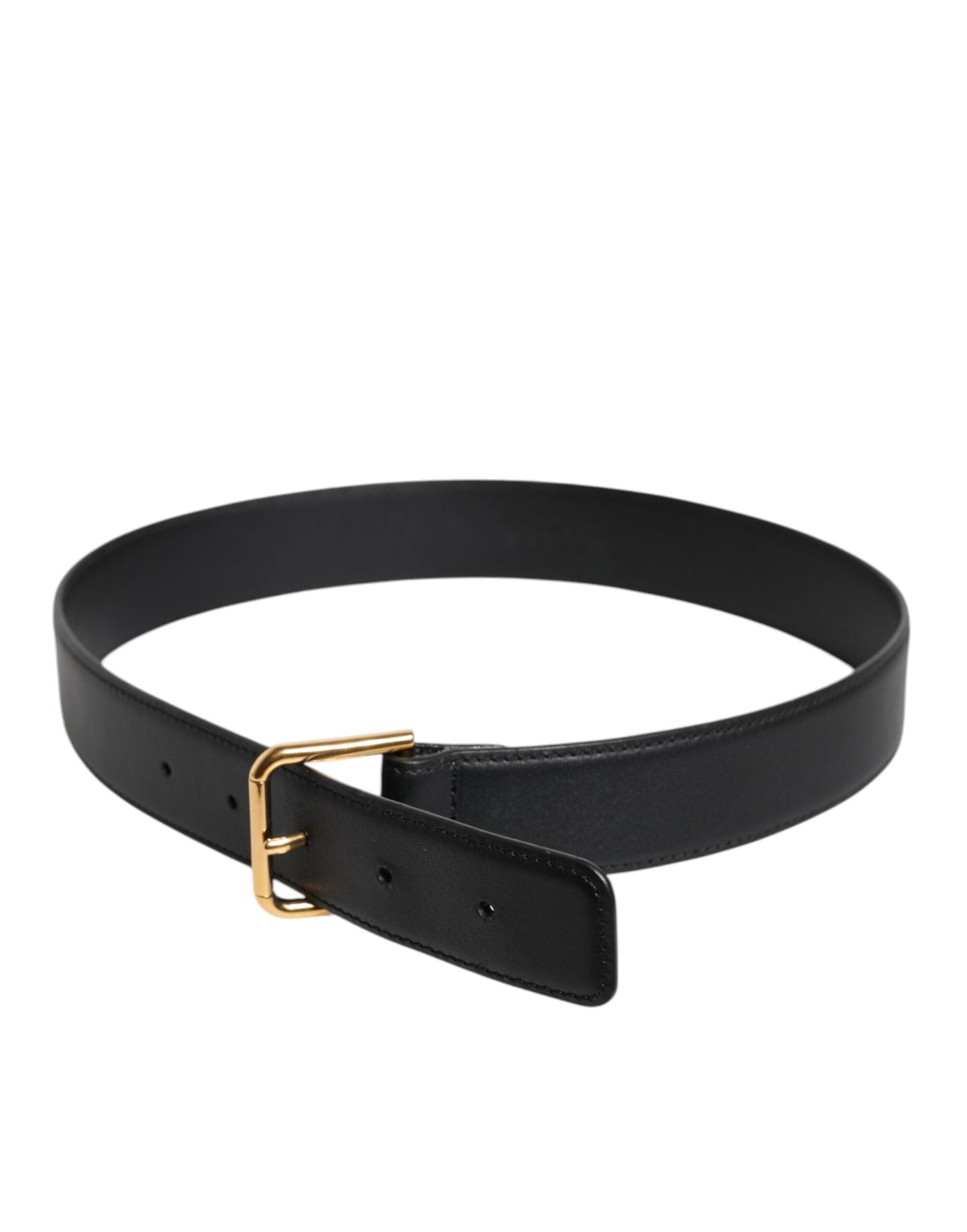 Dolce & Gabbana Black Leather Metal Buckle Classic Women's Belt