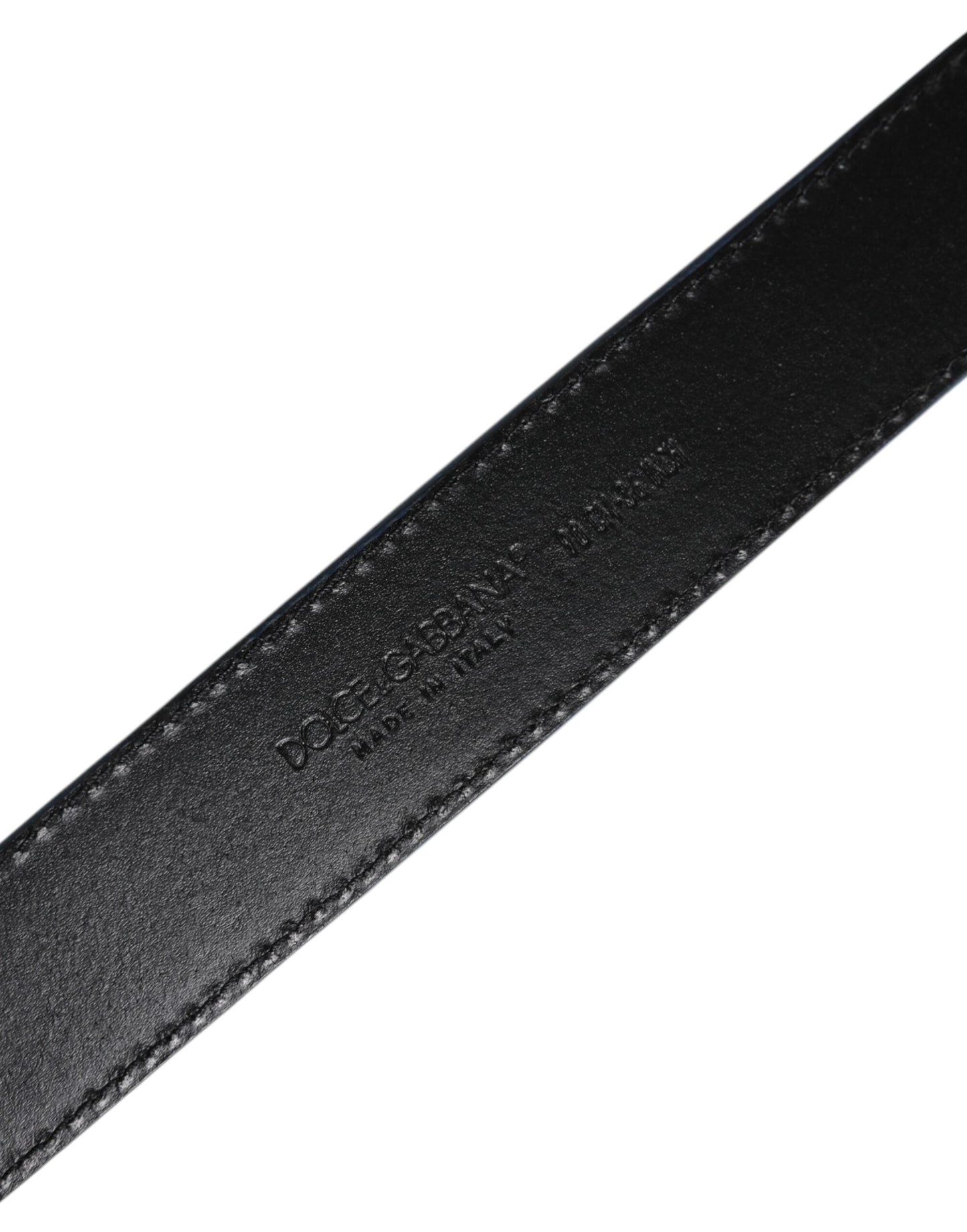 Dolce & Gabbana Blue Beige Leather Weaved Metal Buckle Men's Belt ()