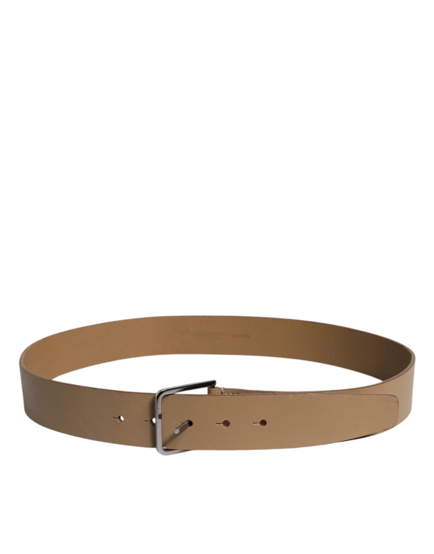 Dolce & Gabbana Brown Leather Classic Metal Logo Buckle Men's Belt ()