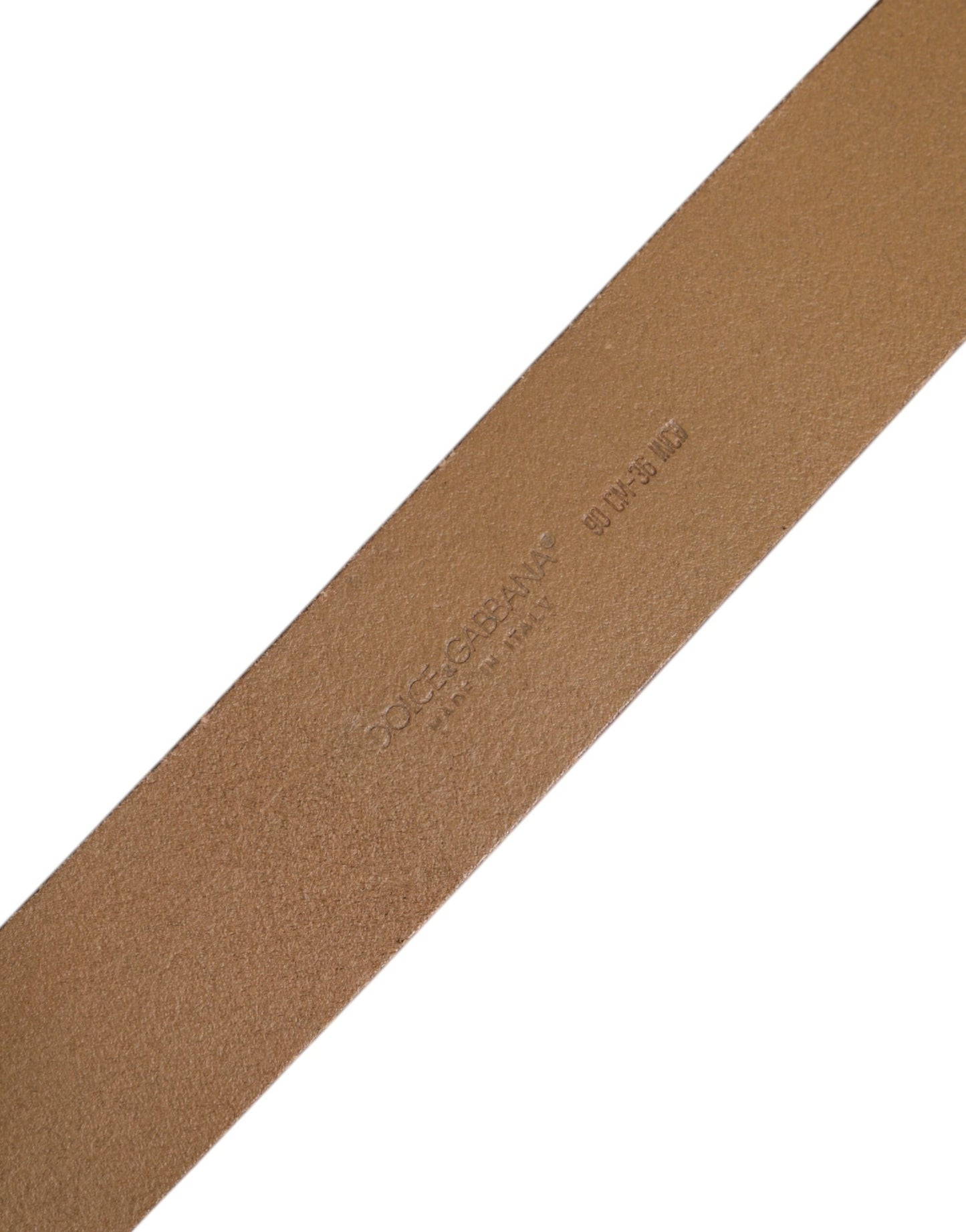 Dolce & Gabbana Brown Leather Classic Metal Logo Buckle Men's Belt ()