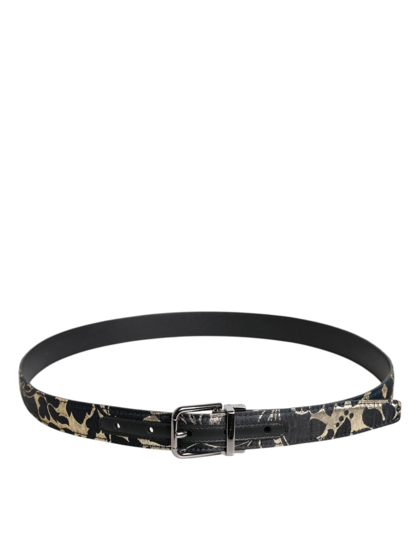 Dolce & Gabbana Multicolor Jacquard Leather Logo Buckle Men's Belt ()