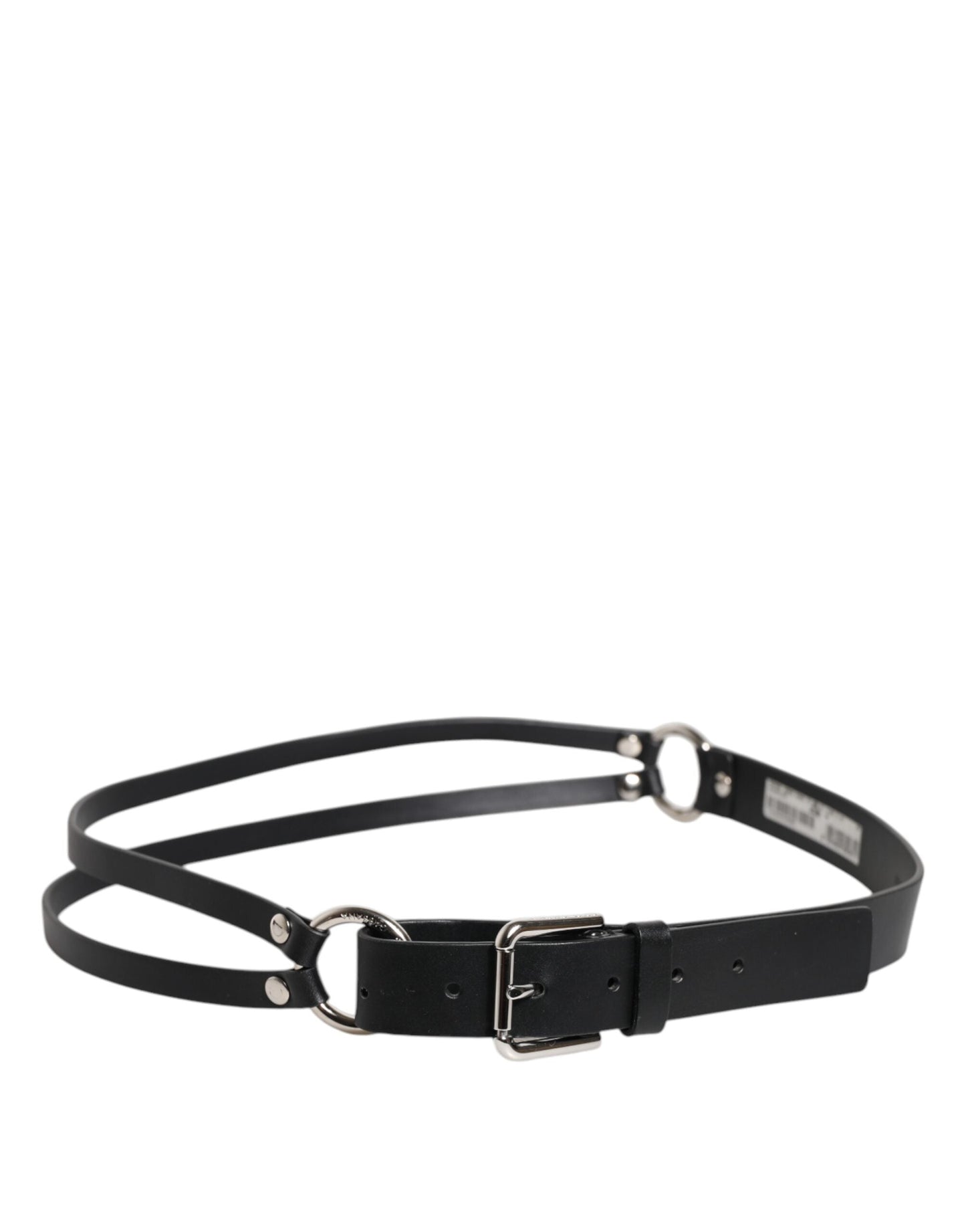 Dolce & Gabbana Black Leather Classic Metal Logo Buckle Men's Belt ()