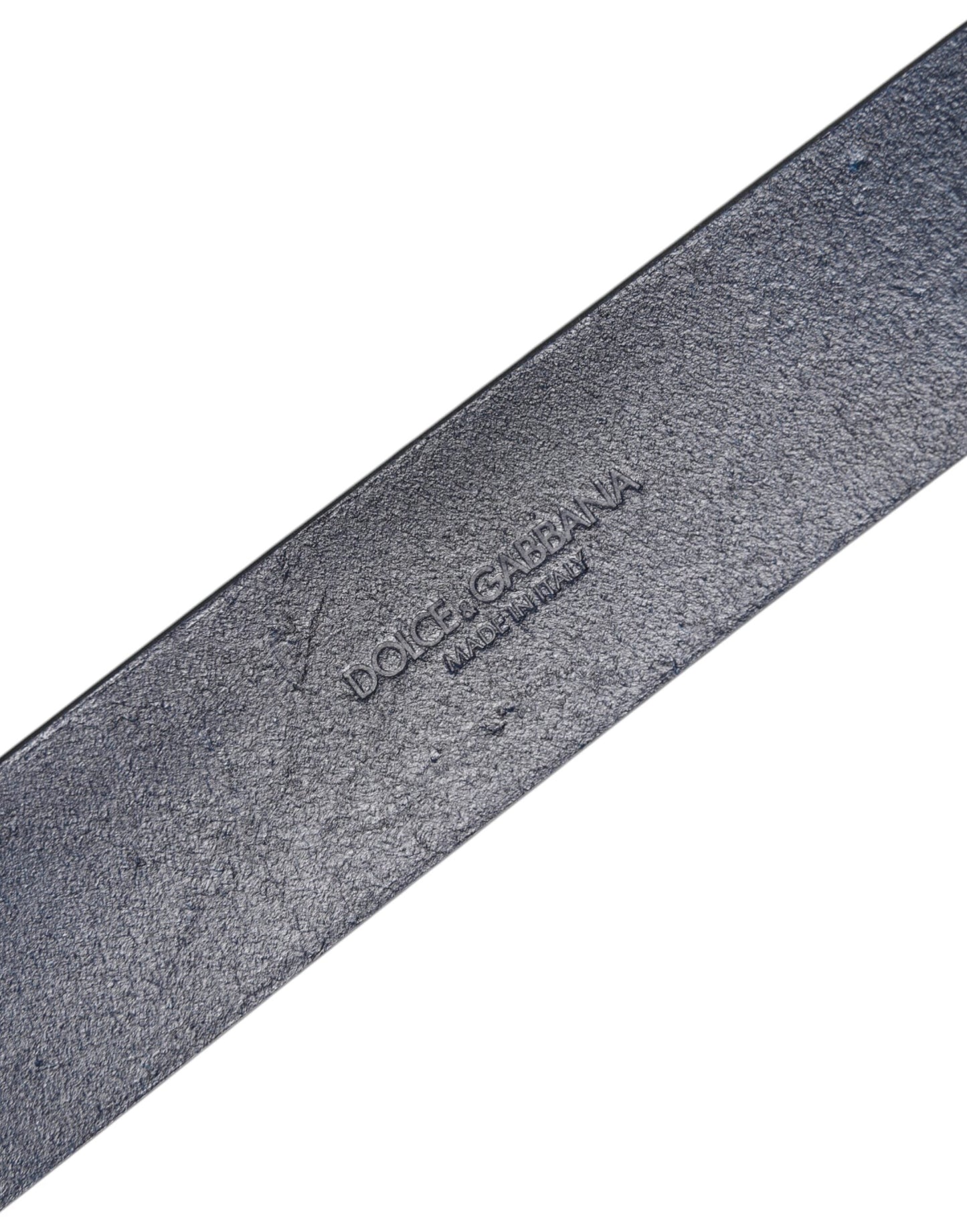 Dolce & Gabbana Blue Leather Classic Metal Logo Buckle Men's Belt