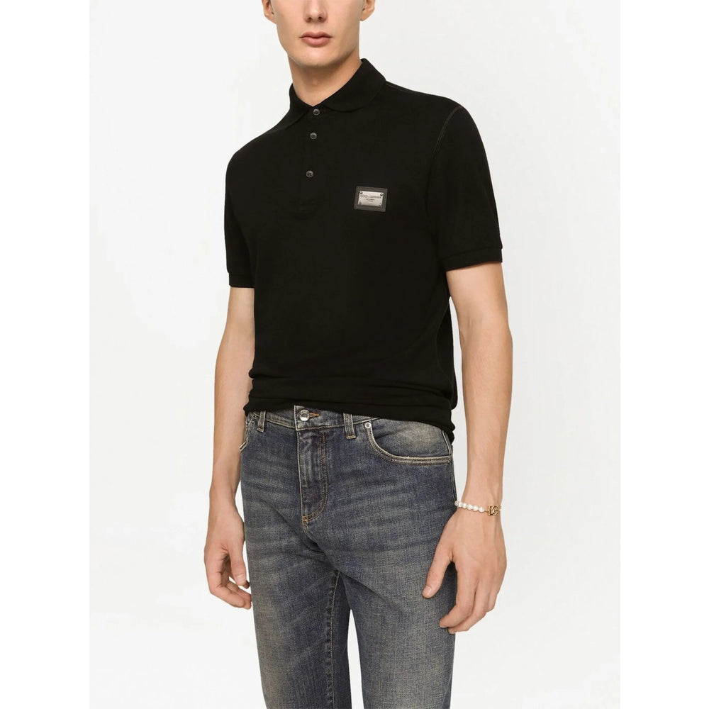 Dolce & Gabbana Black Polo Shirts Men
