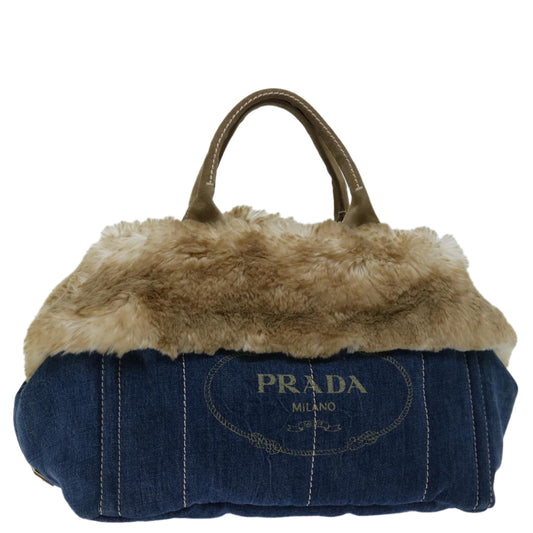 PRADA Canapa GM Hand Bag Denim Blue  69063