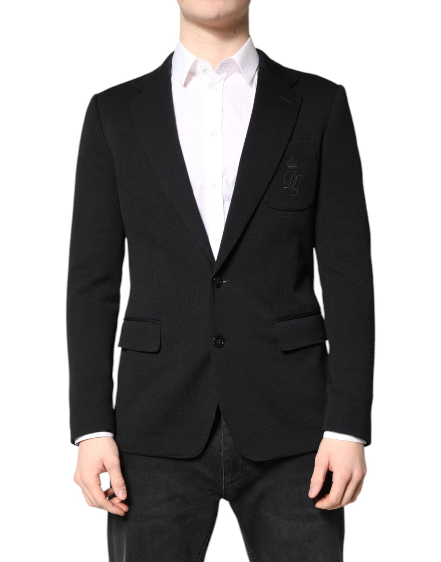 Dolce & Gabbana Black Wool Slim Fit Coat Blazer Jacket Men's Suit ()