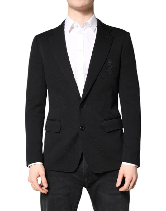 Dolce & Gabbana Black Wool Slim Fit Coat Blazer Jacket Men's Suit ()