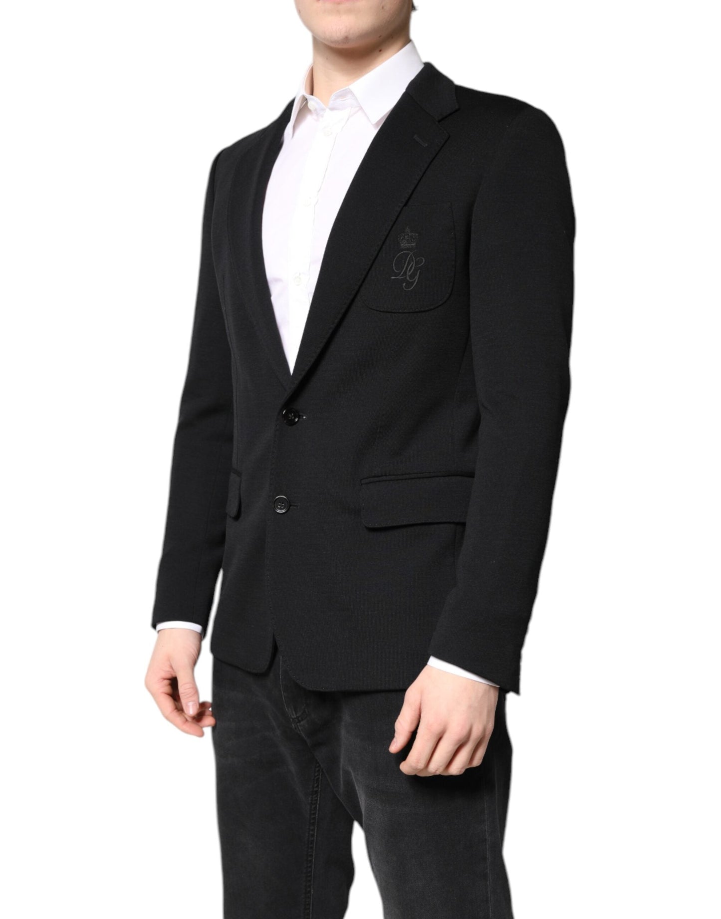 Dolce & Gabbana Black Wool Slim Fit Coat Blazer Jacket Men's Suit ()