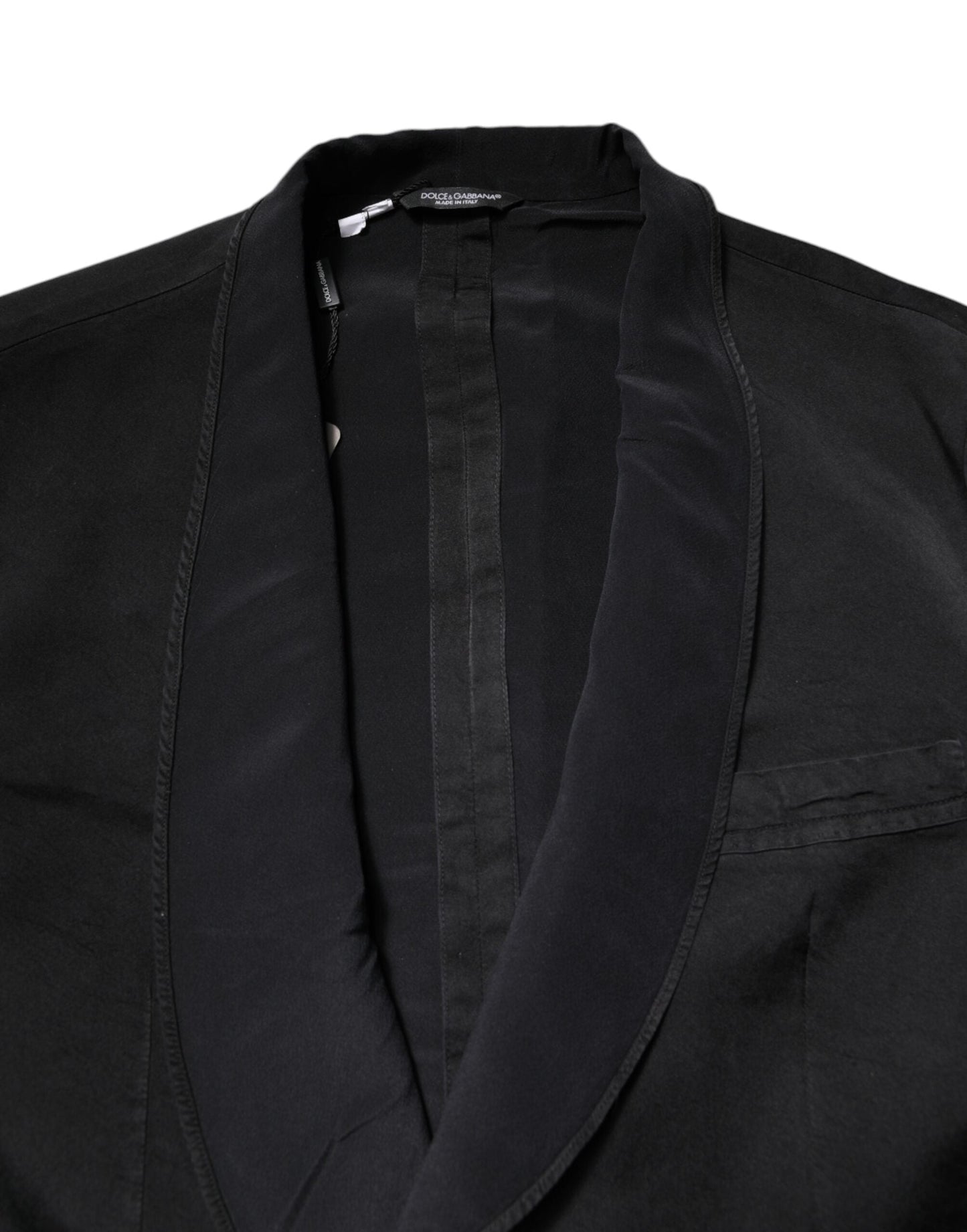 Dolce & Gabbana Black Silk Single Breasted Coat Blazer Men's Suit ()