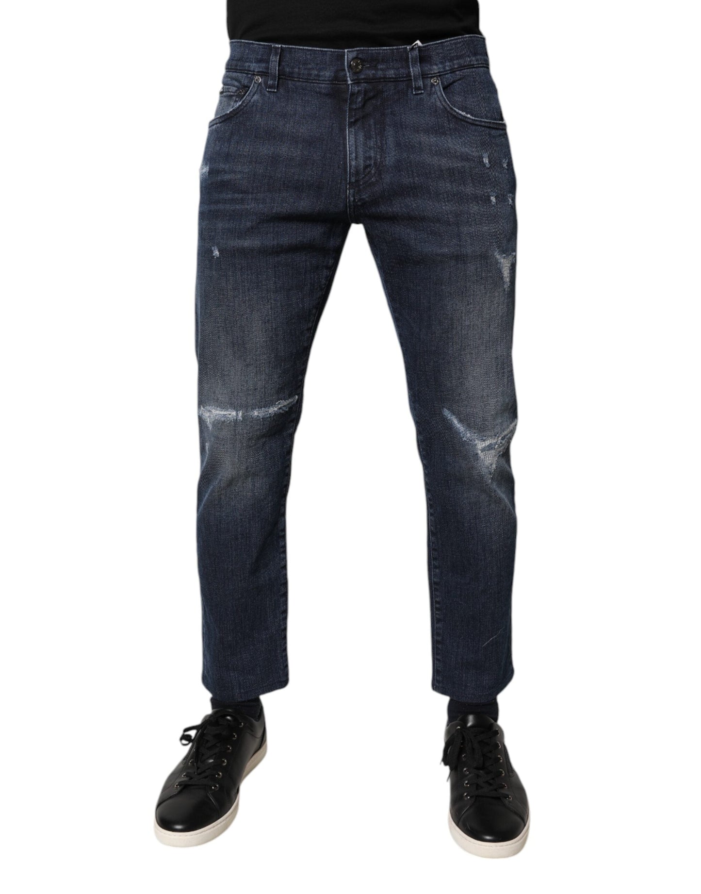 Dolce & Gabbana Blue Cotton Stretch Skinny Men Denim Men's Jeans