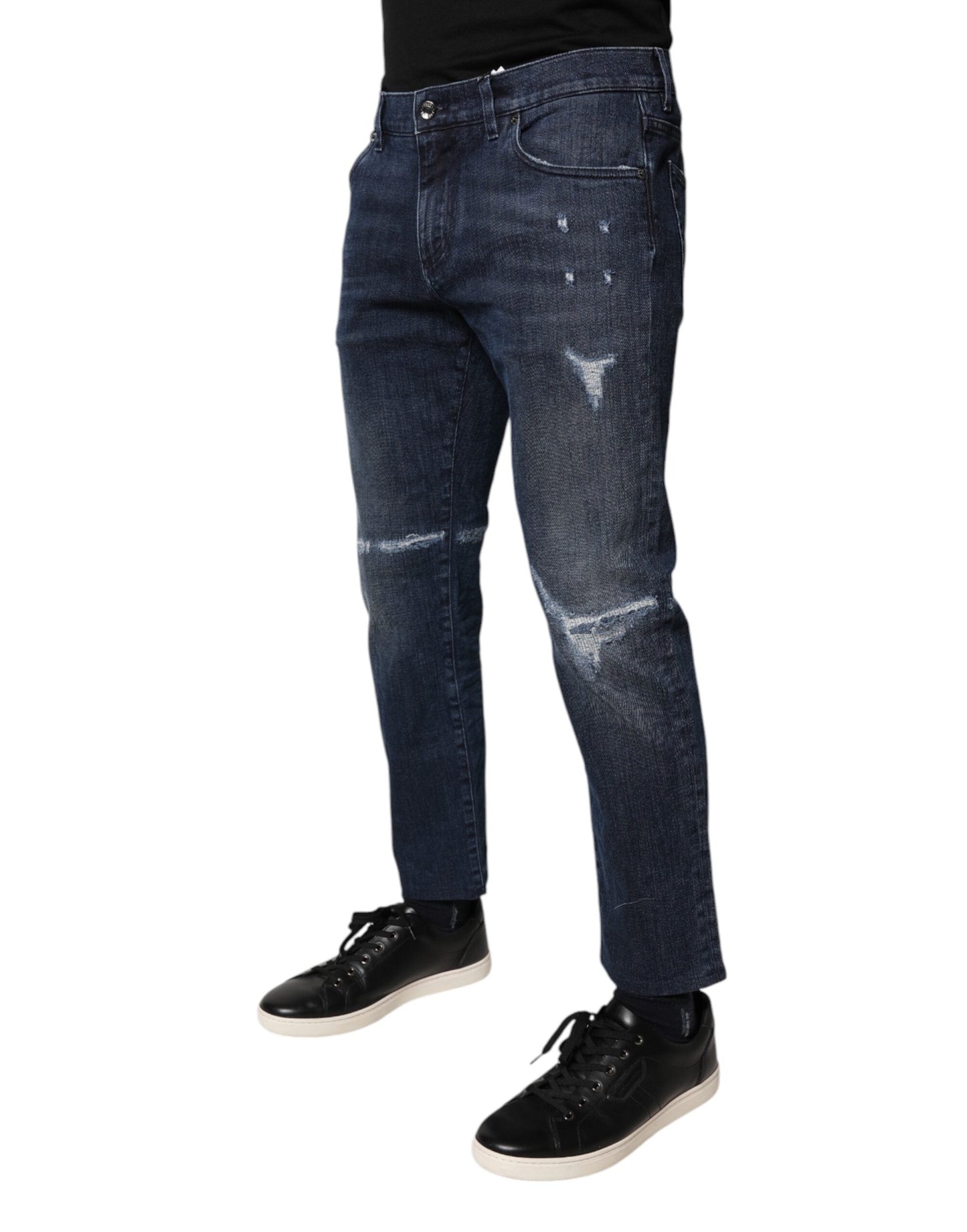 Dolce & Gabbana Blue Cotton Stretch Skinny Men Denim Men's Jeans