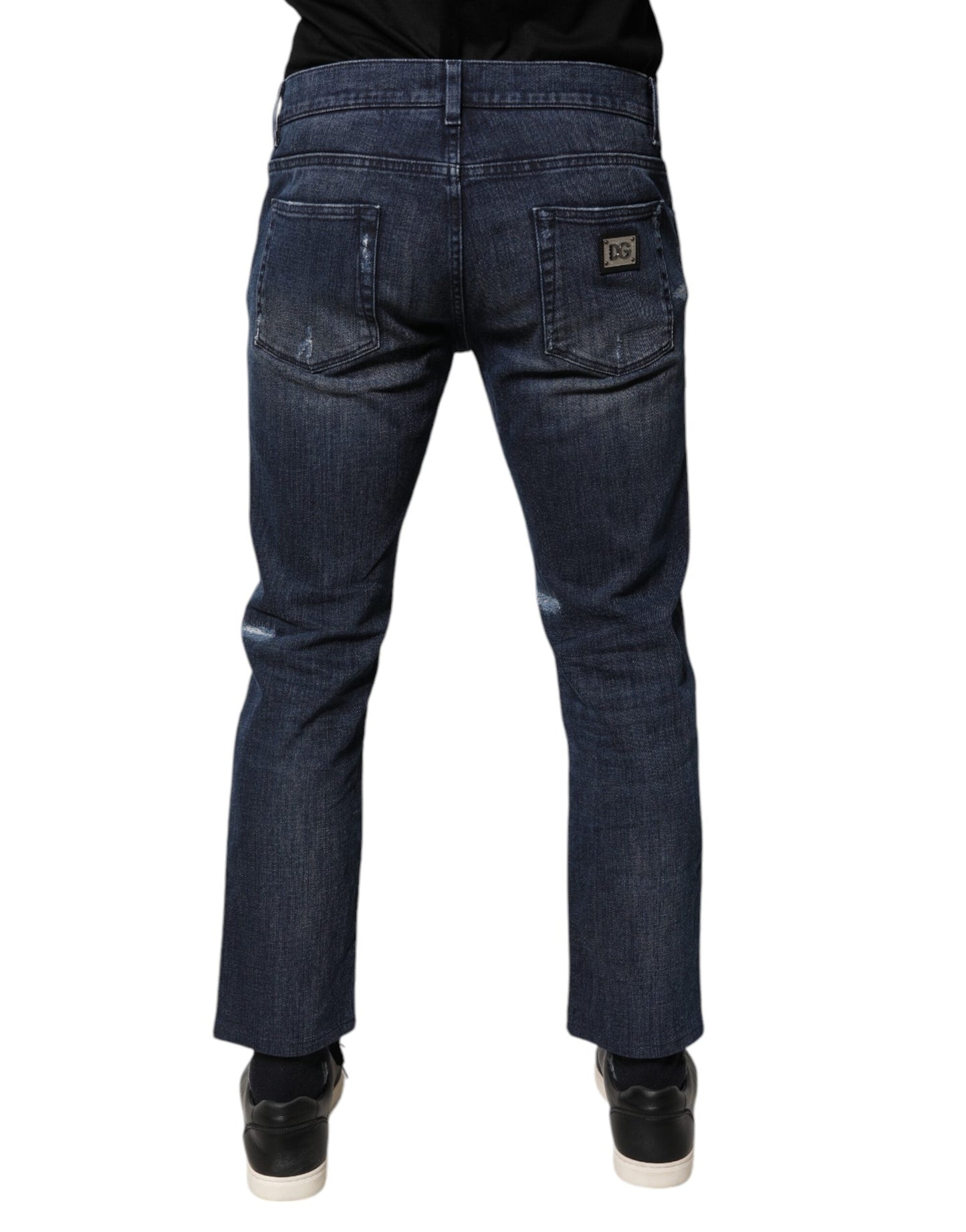 Dolce & Gabbana Blue Cotton Stretch Skinny Men Denim Men's Jeans