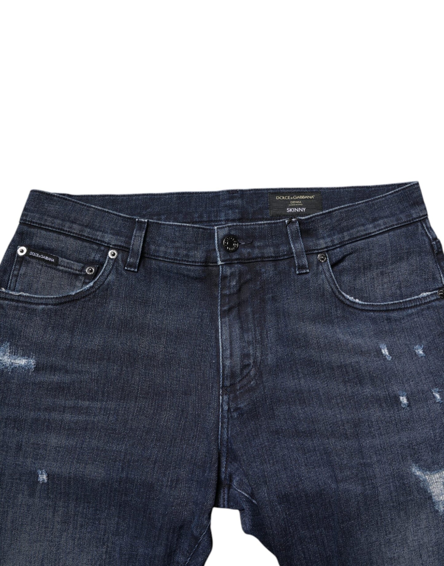 Dolce & Gabbana Blue Cotton Stretch Skinny Men Denim Men's Jeans