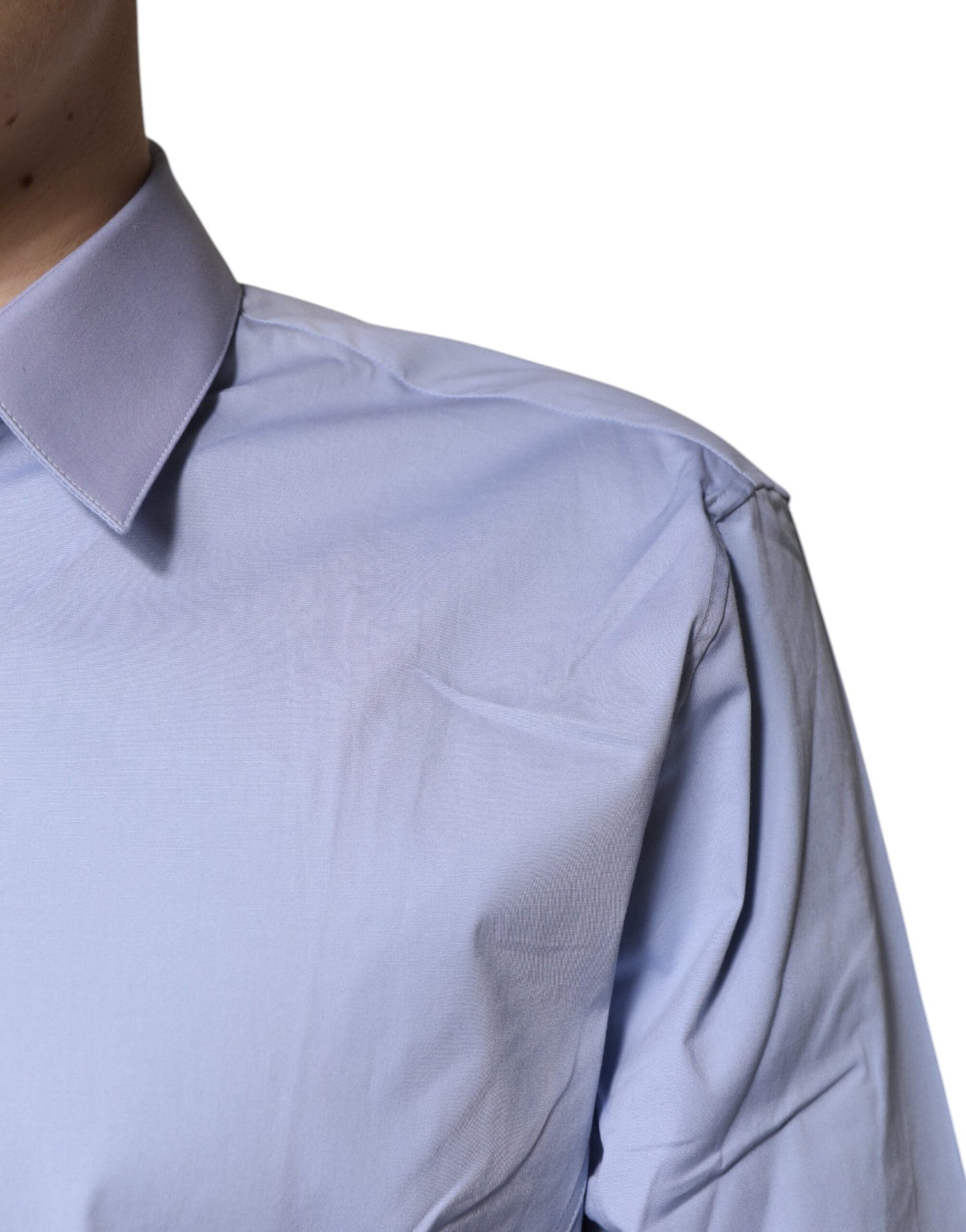 Dolce & Gabbana Light Blue Cotton SICILIA Dress Formal Men's Shirt ()