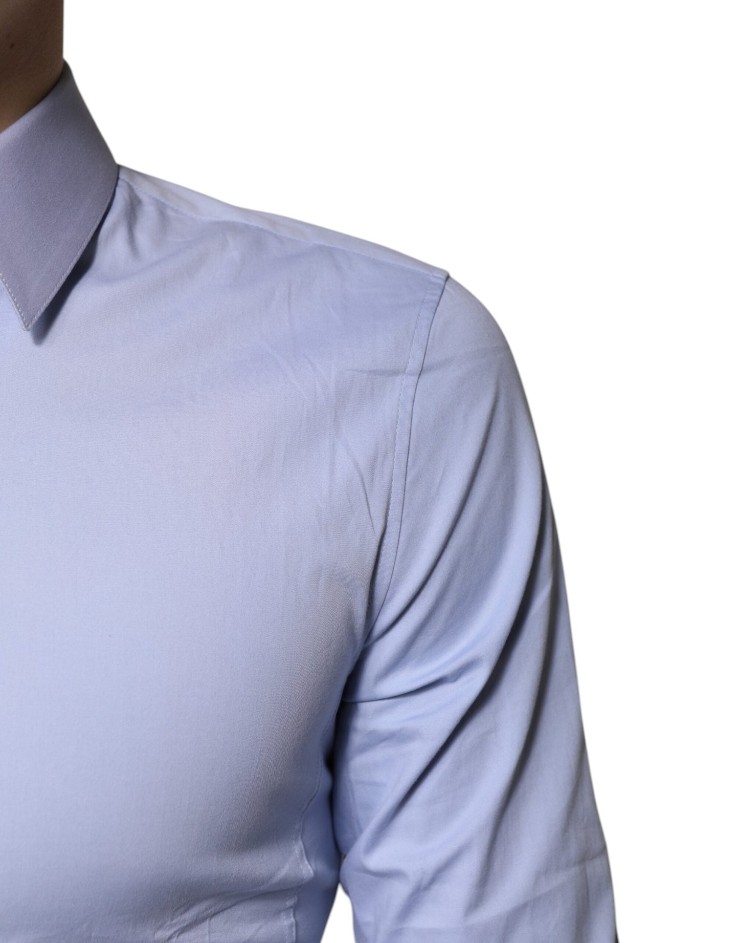 Dolce & Gabbana Light Blue Cotton SICILIA Dress Formal Men's Shirt ()