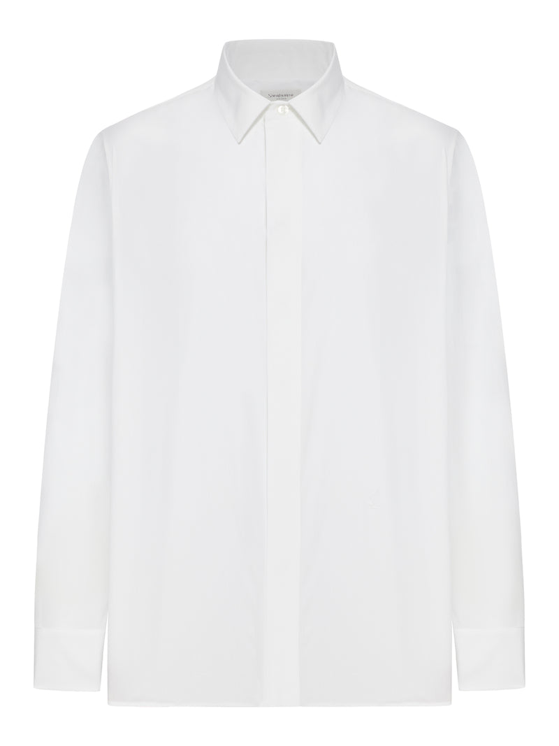 Saint Laurent Men Cassandre Cotton Poplin Shirt