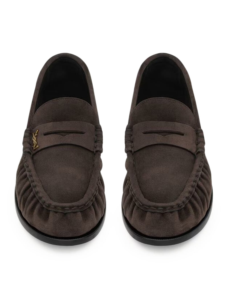 Saint Laurent Men Le Loafer Soft Suede Moccasins