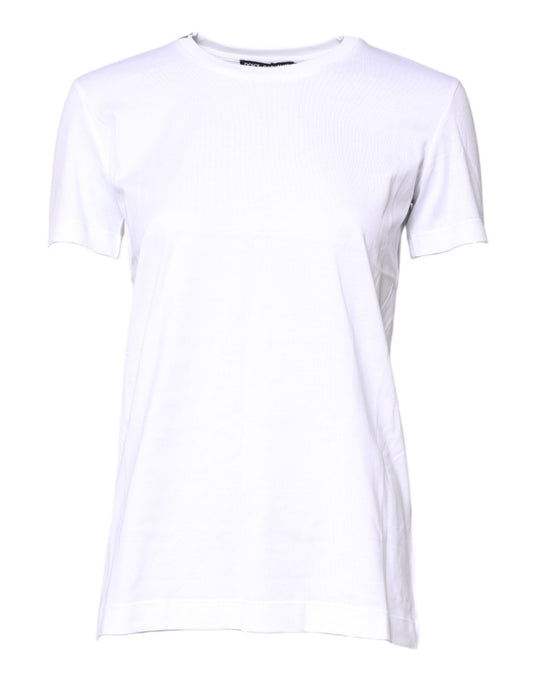 Dolce & Gabbana White Cotton Crew Neck Short Sleeves Women's T-shirt ()