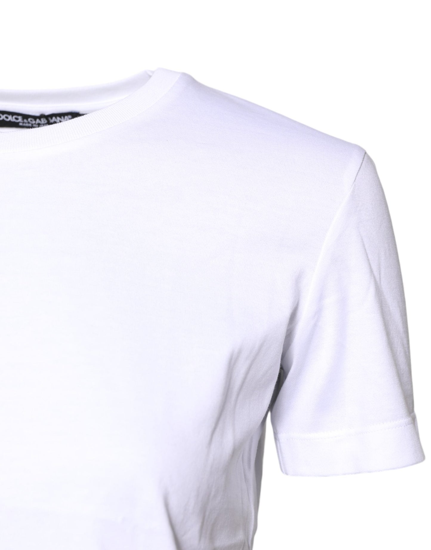 Dolce & Gabbana White Cotton Crew Neck Short Sleeves Women's T-shirt ()