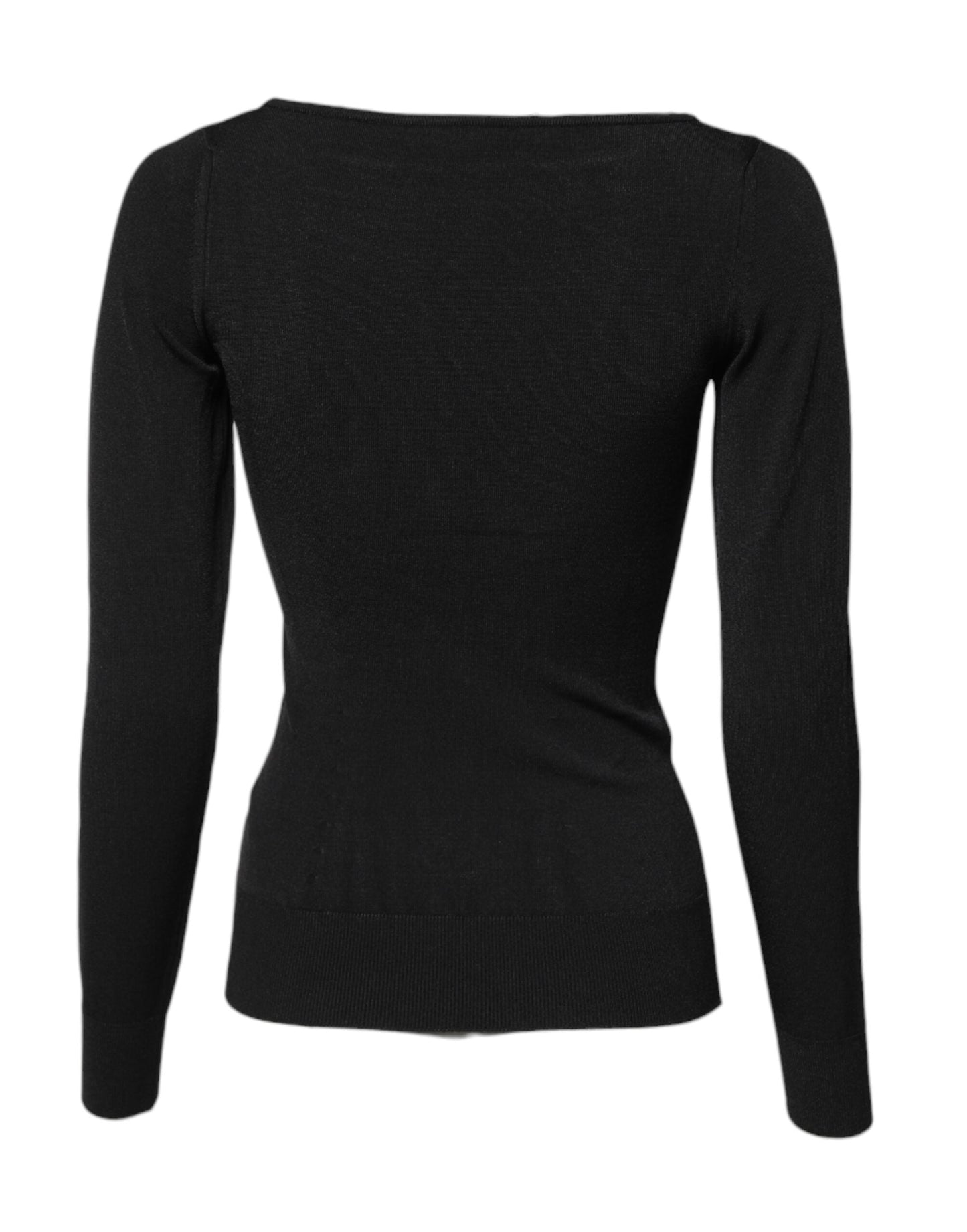 Dolce & Gabbana Black Viscose Long Sleeves Pullover Women's Top