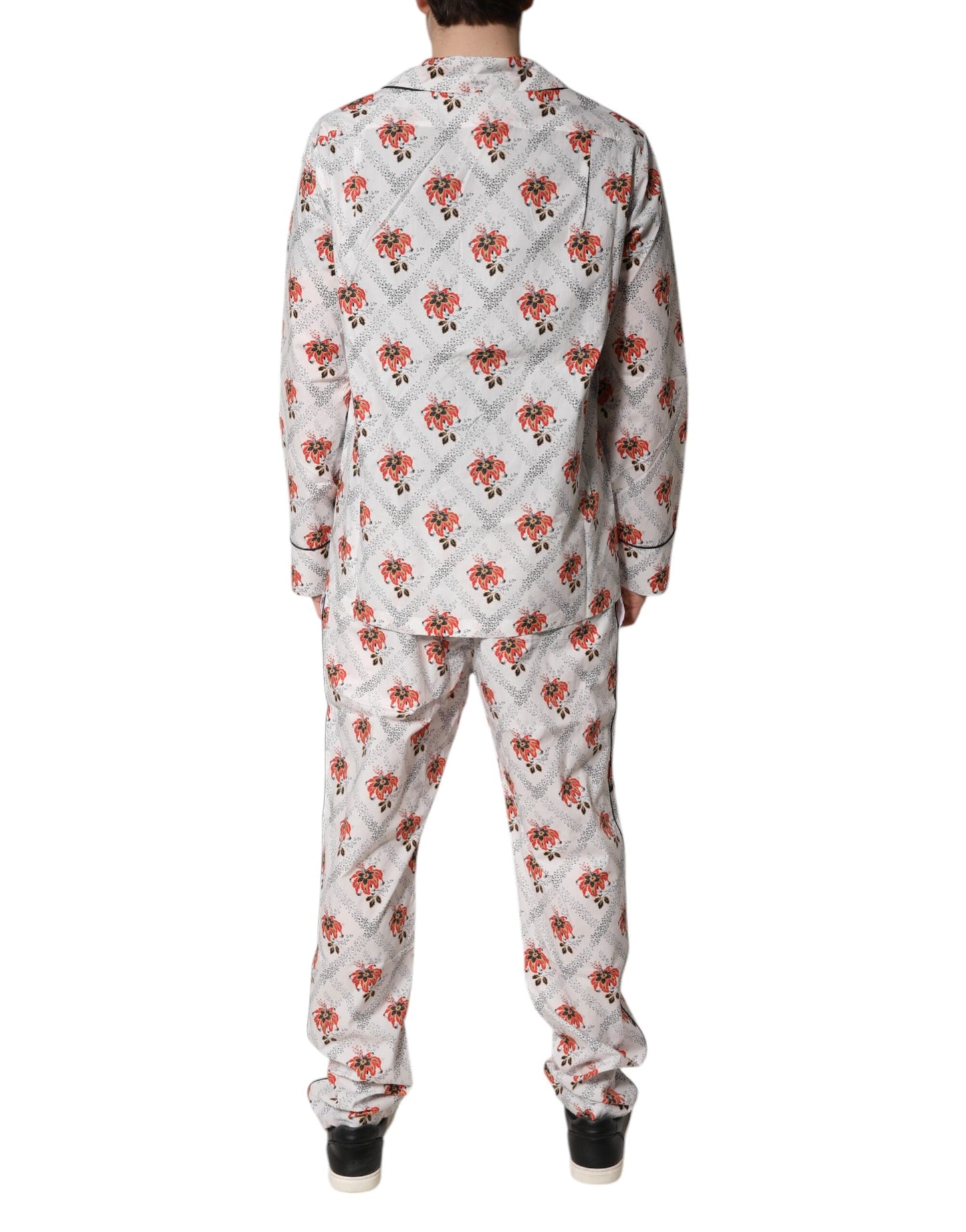 Dolce & Gabbana Multicolor Floral Print Cotton Pajama Set Men's Sleepwear